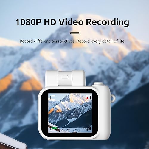 Miniatura 6 de Mini cámara digital, cámara Keychina con grabadora de video HD de 1080P, pantalla de visualización de 1.44 pulgadas con tarjeta 32G, flash abatible,