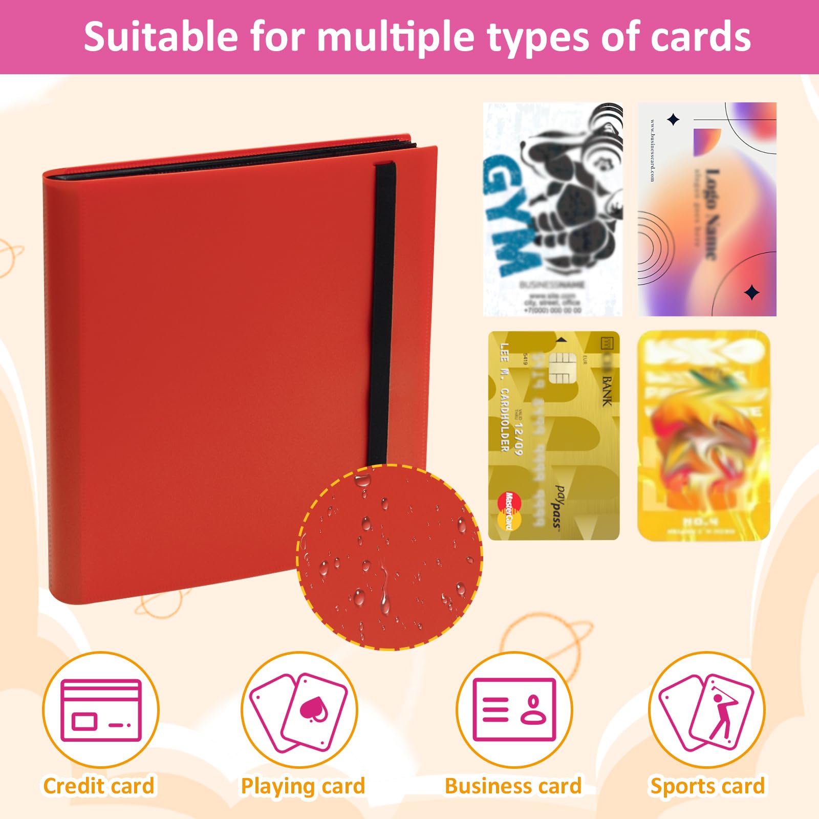 Álbum De Tarjetas Coleccionables Pokemon – 480 Bolsillos, 40 Páginas, Resistente Al Agua Y Con Cierre Elástico | Carpeta Negra Para Cartas De Juego, Regalo Para Niños Y Adultos
