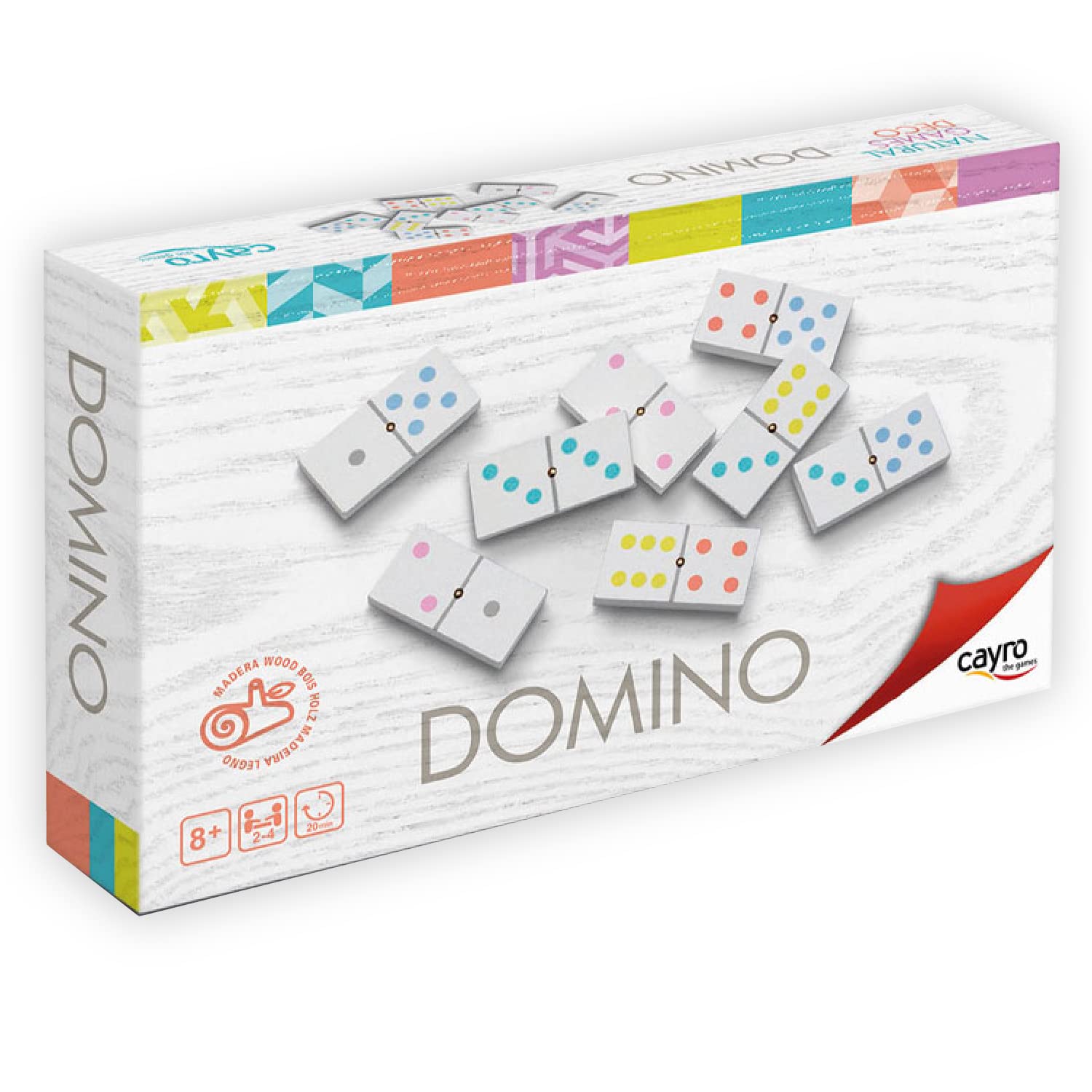 Cayro - Domino - + 6 Anni - Modello Moderno E Decorativo - Classico Gioco Da Tavolo Per Bambini E Adulti - Realizzato In Legno Naturale - Da 2 A 6 Giocatori-image