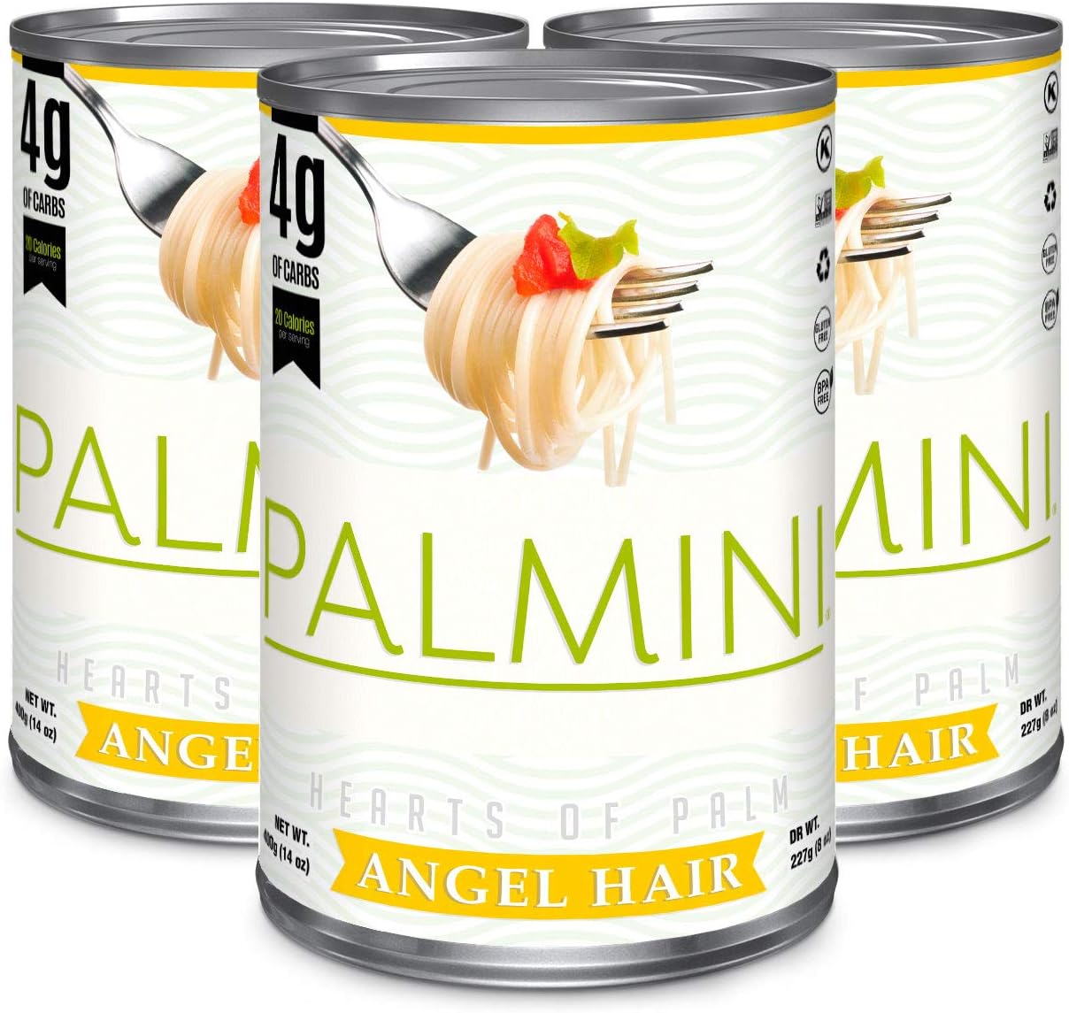 PALMINILow Carb Angel Hair | 4g of Carbs | As Seen On Shark Tank | Gluten Free (14 Ounce - Pack of 3)