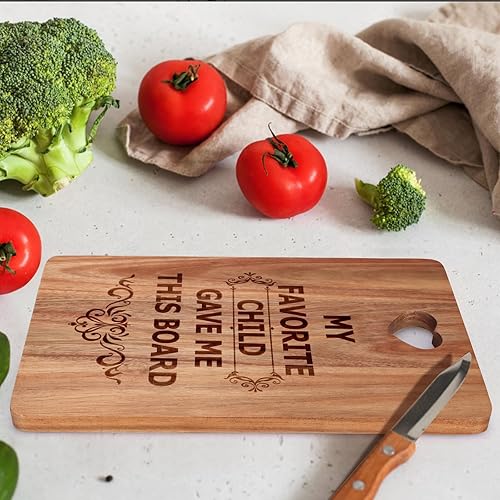 Miniatura 4 de Regalos para mamá, papá de hija, hijo, decoración de madera, tablas de charcutería, tabla de cortar de madera de acacia, regalo de Acción de