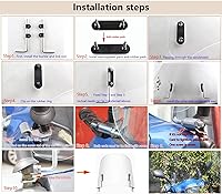 Vista 6 de Minho Parabrisas universal de motocicleta de 16.5 x 17.2 pulgadas, divisor de viento, deflector de viento apto para scooter chino, ciclomotores