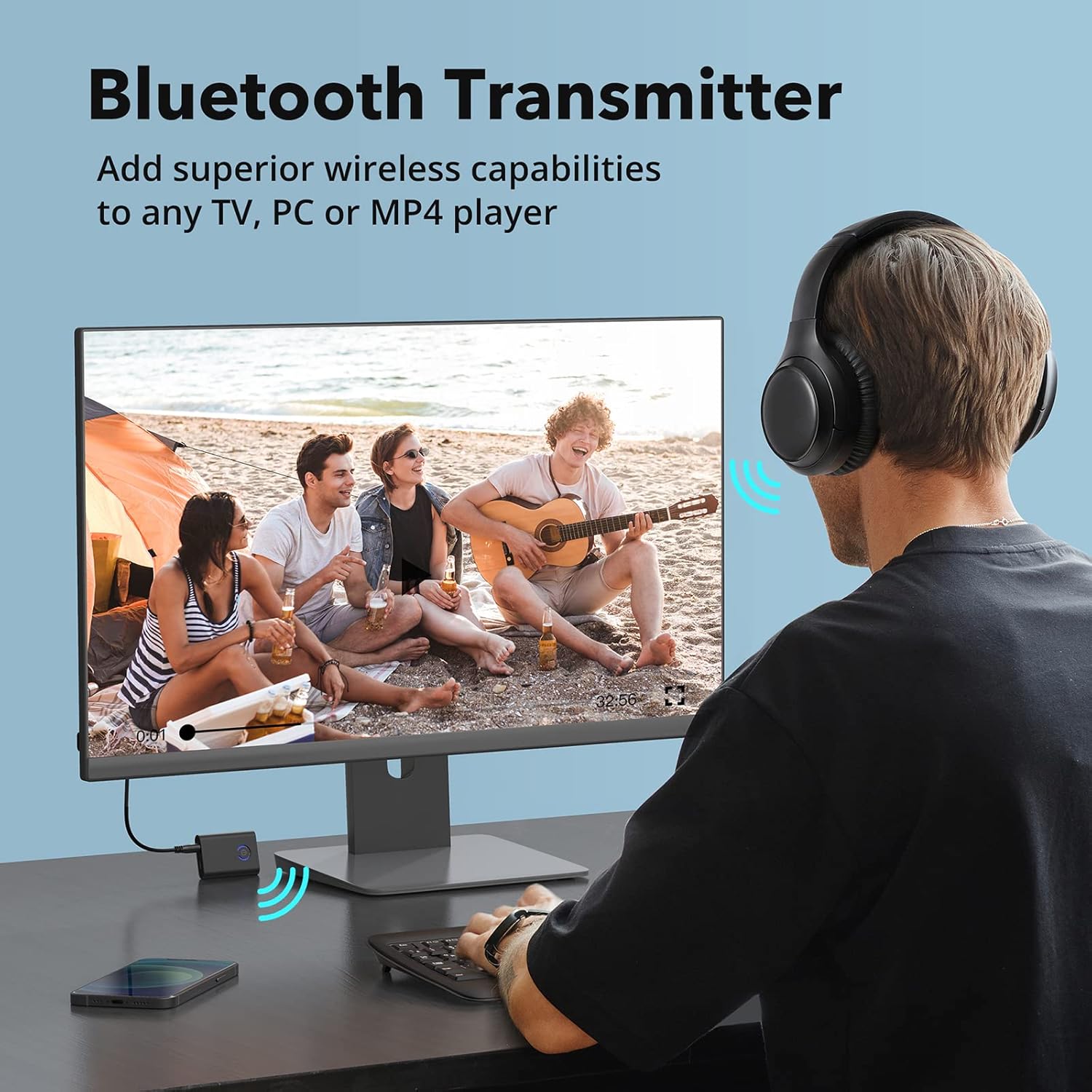 Bluetooth 5.0 Transmitter and Receiver, 2-in-1 3.5mm Wireless Audio Adapter, aptX Low Latency, Pair 2 Bluetooth Devices Simultaneously, for TV/Headphones/PC/Home Stereo/Car/Nintendo Switch/Speakers : Electronics