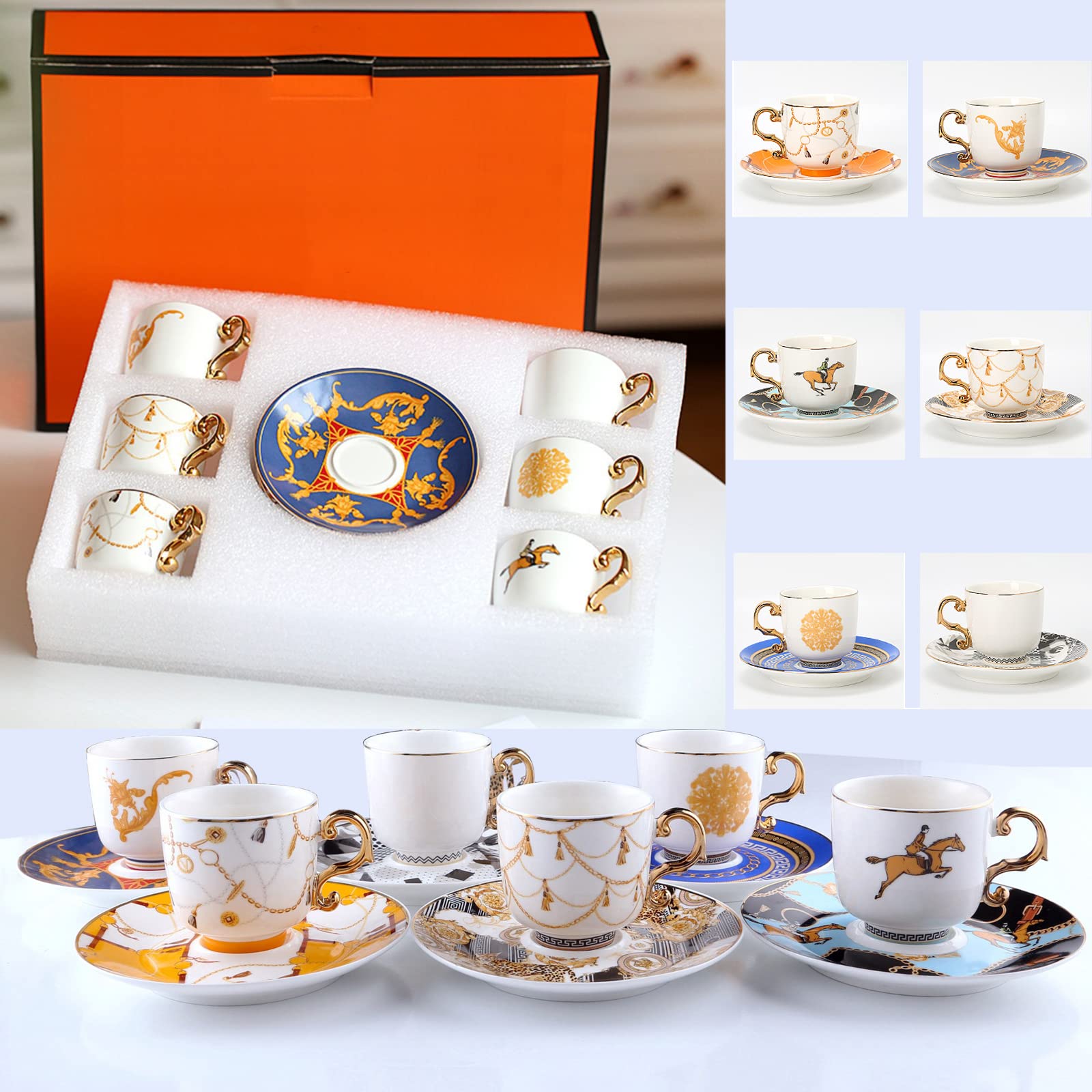 Tasses à café pour cappuccino et thé, service céramique vintage pour vos brunchs