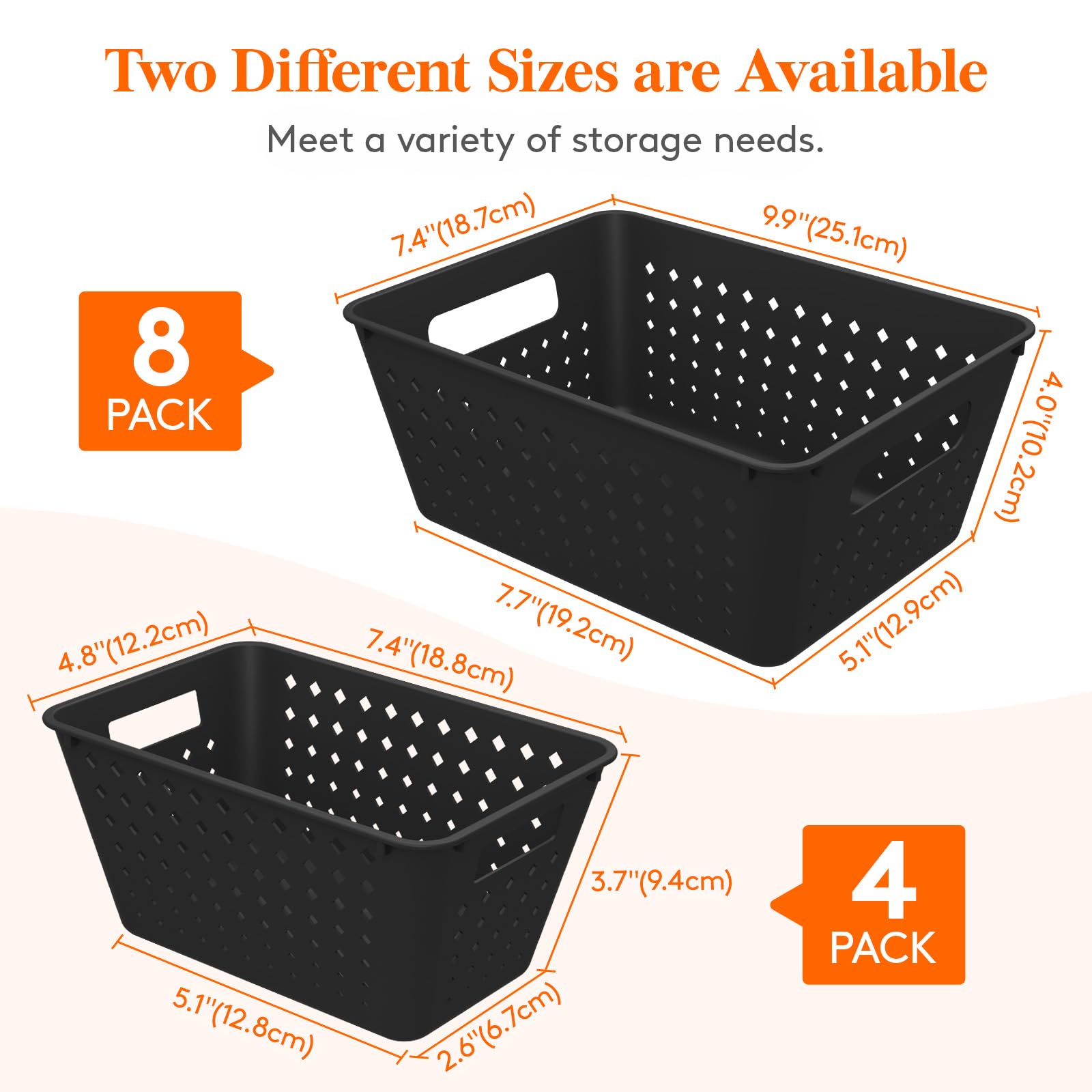 Lifewit - Lot De 12 Paniers Rangement Empilables Blancs - Organisation Maison
