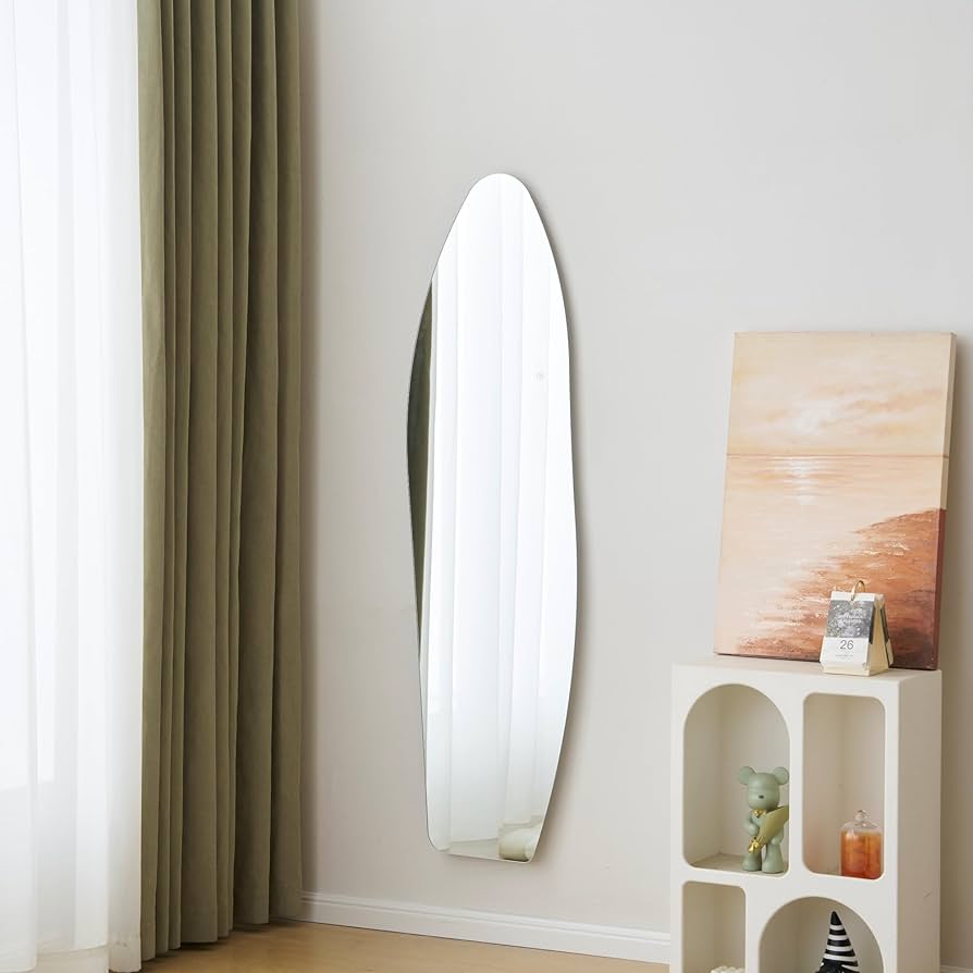 55×155cm】姿見 ウェーブミラー 全身鏡 スタンド 壁掛け 立て掛け