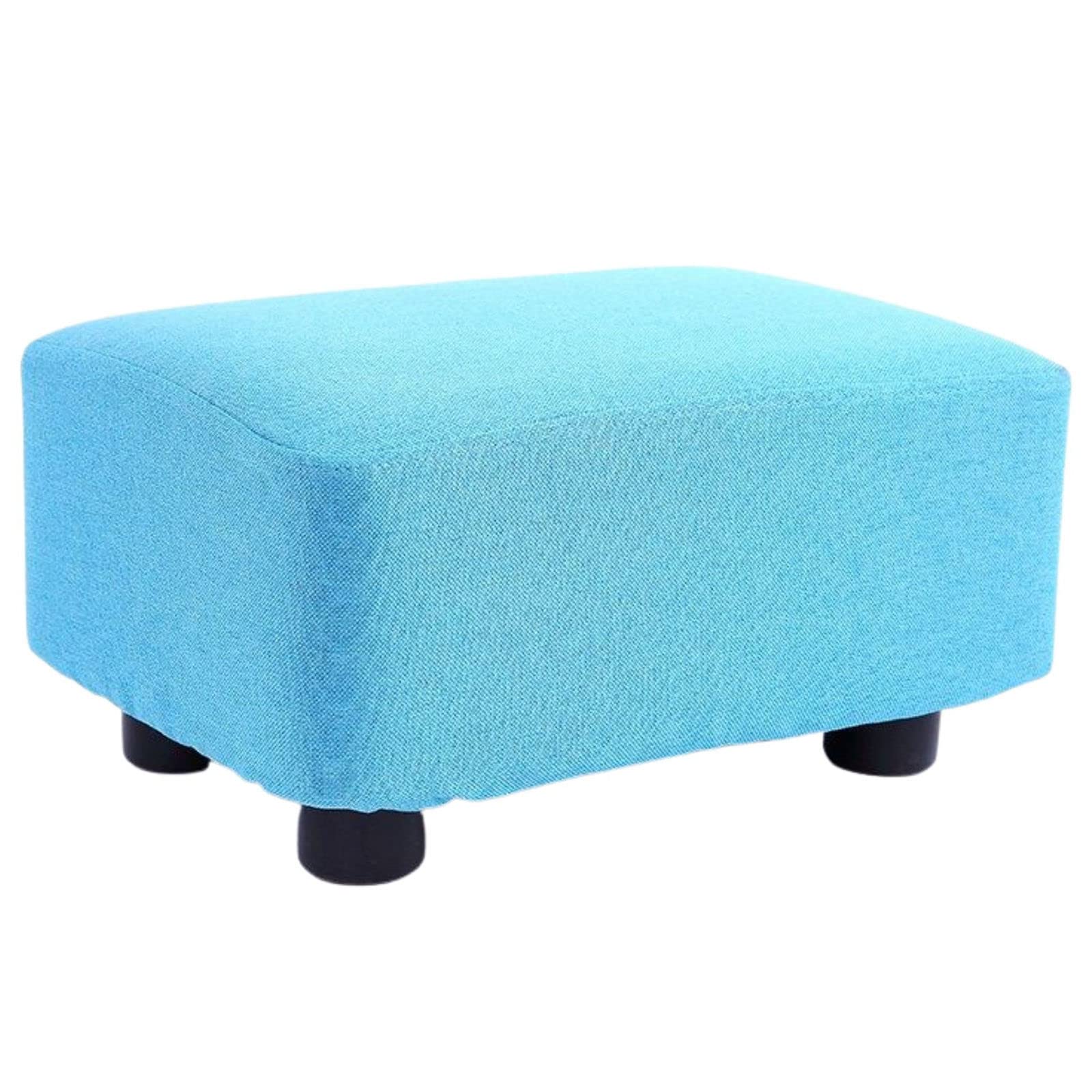 Siège rembourré de banc empilable LUNEZY en coton et lin premium aspect bleu ciel