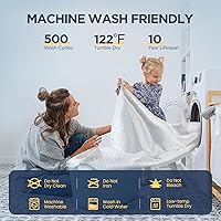 Vista 6 de Protector de colchón impermeable premium hecho de rayón de bambú con iones de plata, funda de colchón con infusión de plata para una mejor seguridad