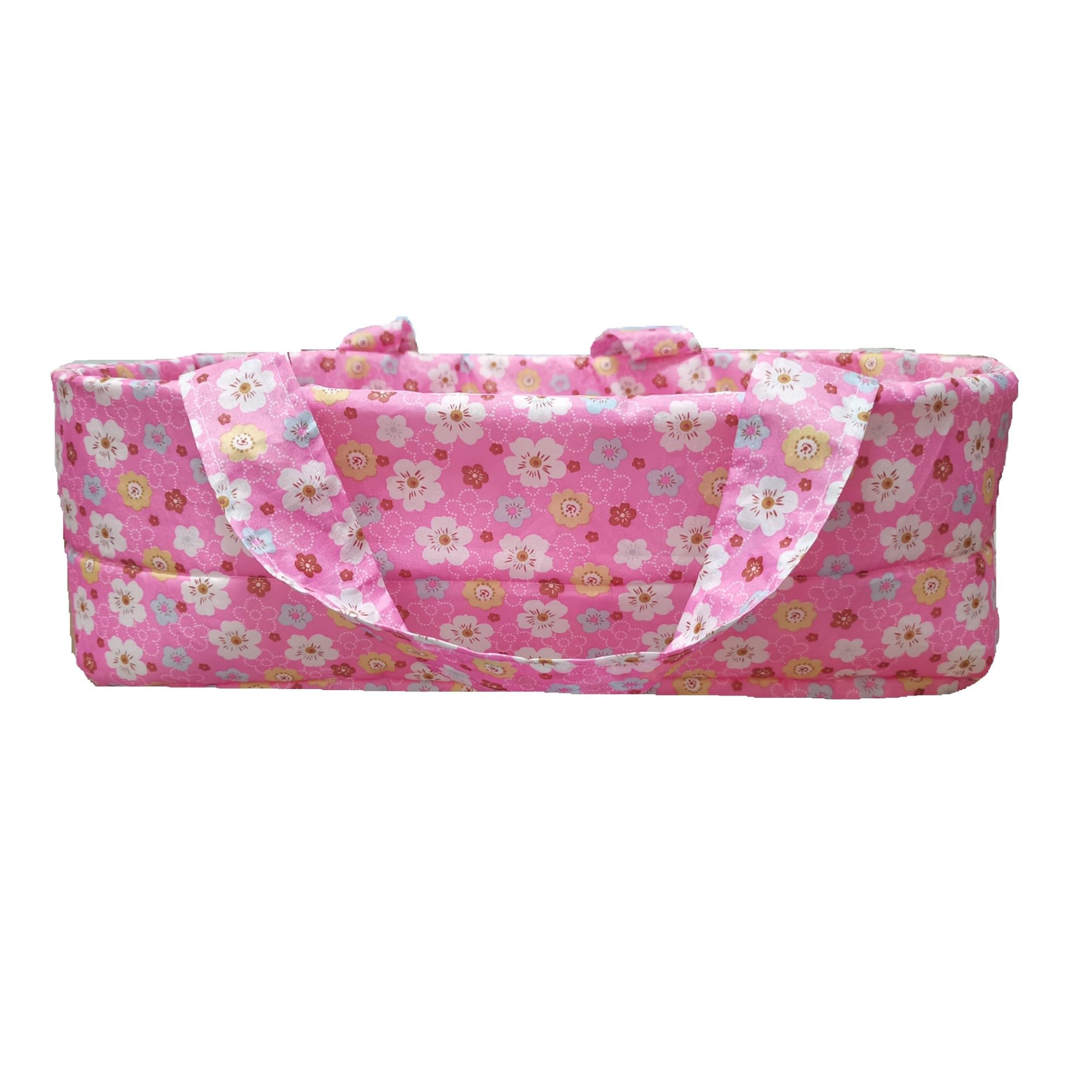 Baby Dolls Floral Toy Bassinet for Newborn Reborn Baby Dolls Girl (16 inch)