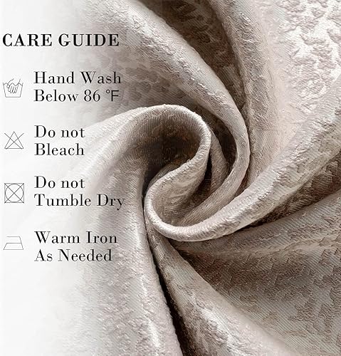 Miniatura 6 de Cortinas Vogol opacas, de chenilla, jacquard para ventana, cortinas elegantes, paño, tratamiento opaco para habitación, sal de estar, ojales