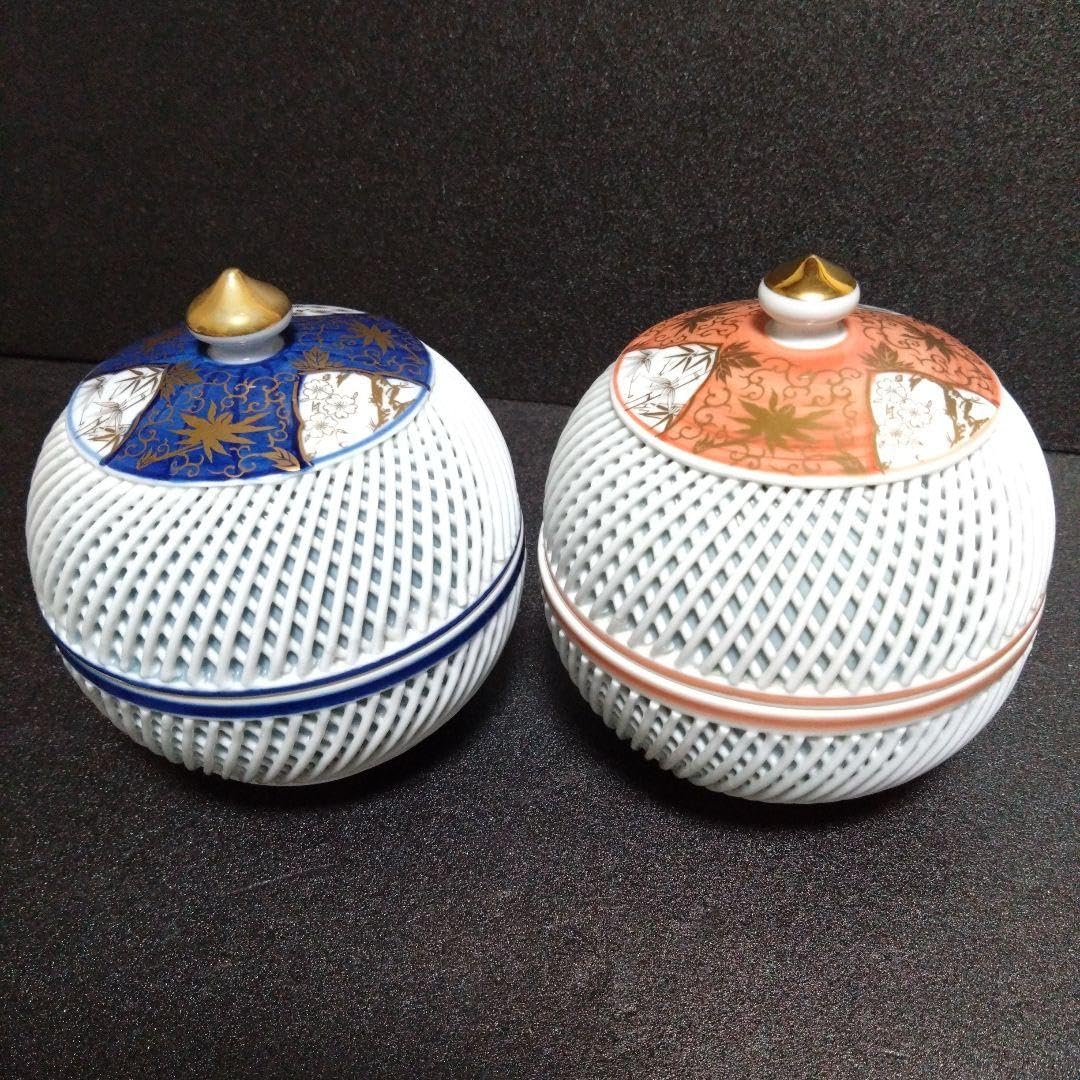 Amazon.co.jp: 有田焼 琴峰窯 ペア蓋付き物入 節句 お祝い お茶会