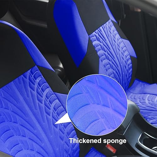 Miniatura 5 de Osilly 2 fundas de asiento de automóvil para asientos delanteros, protectores de asiento de automóvil de poliéster impermeables y transpirables,