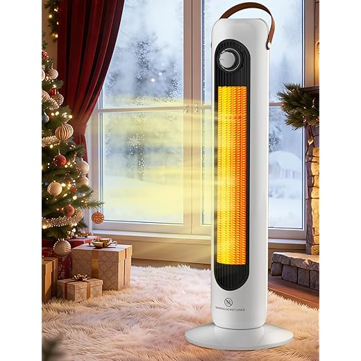 Outdoor Heaters for Patio w/4 Modes, 350Sq.ft 1S Heating, 1500W PTC Ceramic Electric Patio Heater, Overheating & Tip-Over Protection, 70° Oscillating Space Heaters for Indoor Use Large Room