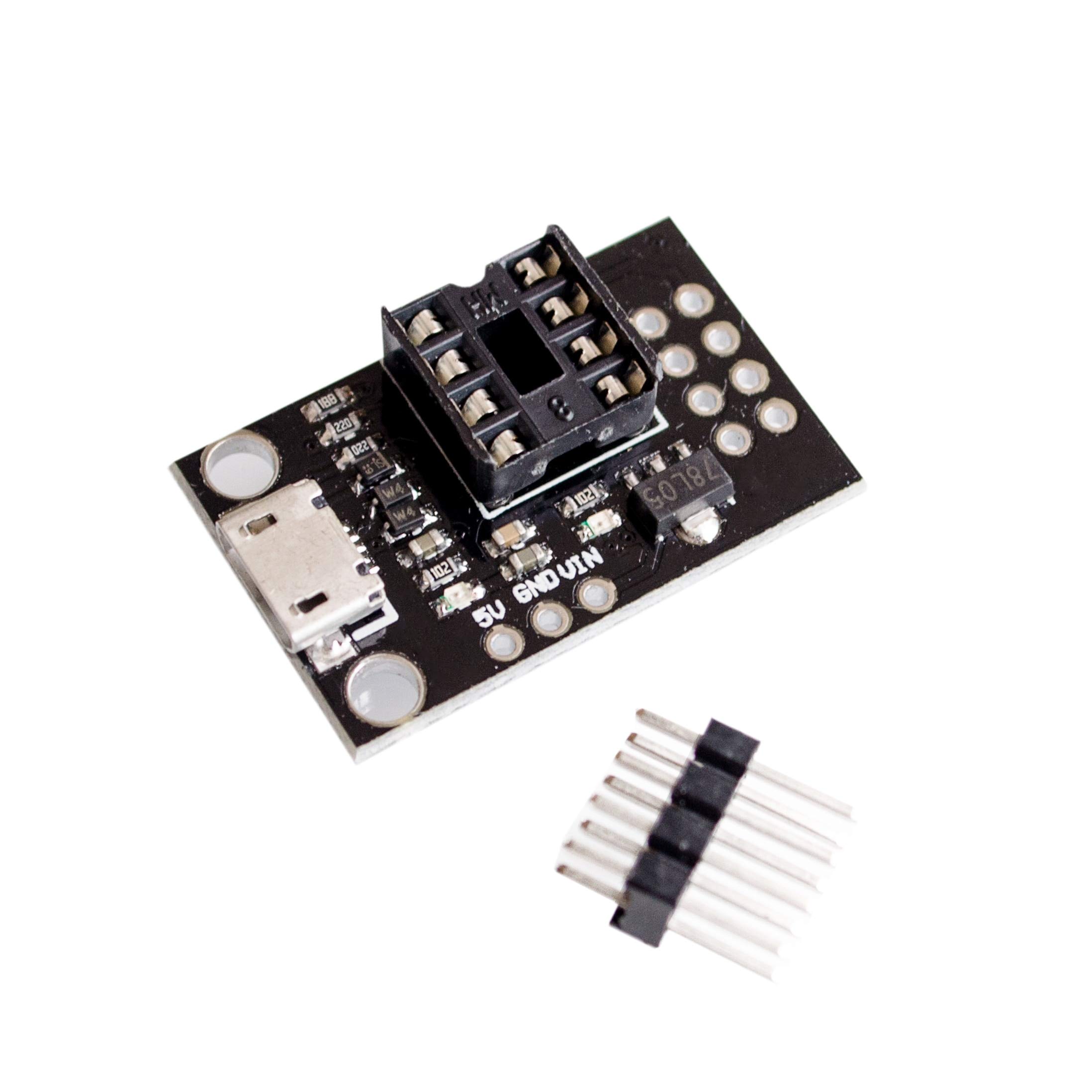 Reland Sun Pluggable Development Board For ATtiny13A/ATtiny25/ATtiny45/ATtiny85 Programming Editor Micro Usb Power Connector