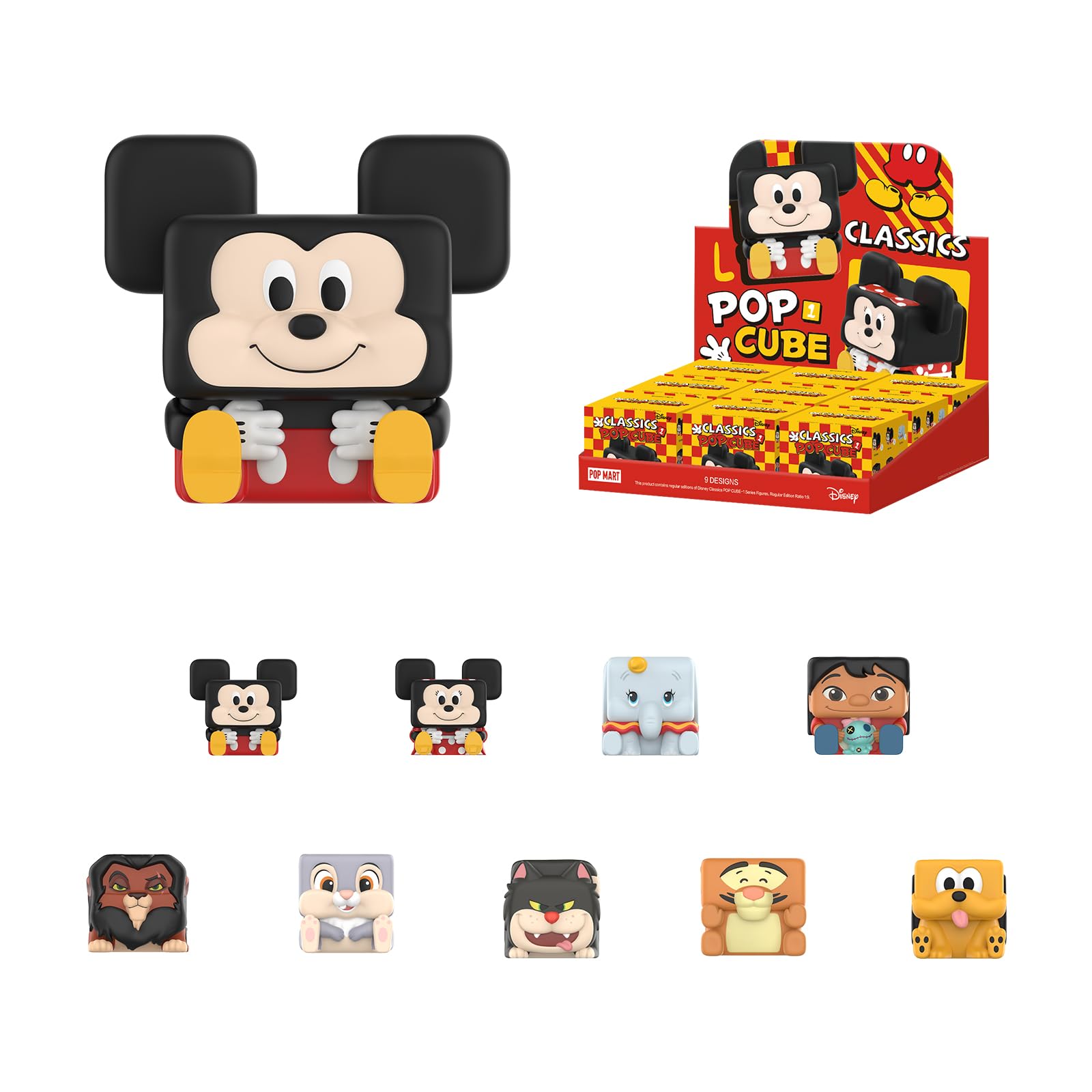 POP MART Disney Classics POP CUBE-1 Series (1 Piece) PopSmart Gacha Blind Box Figure Plastic Model Premium Toy Soft Vinyl Original Character Birthday Present