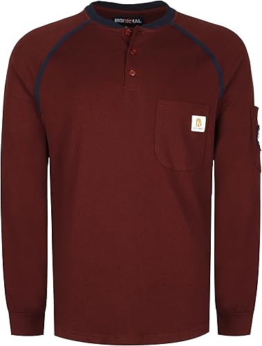 Miniatura 40 de BOCOMAL FR Shirts - Camisa ligera de 5.5 onzas de manga corta y resistente al fuego/ignífuga Gris jaspeado,Gris jaspeado oscuro,marino,Gris,Rojo