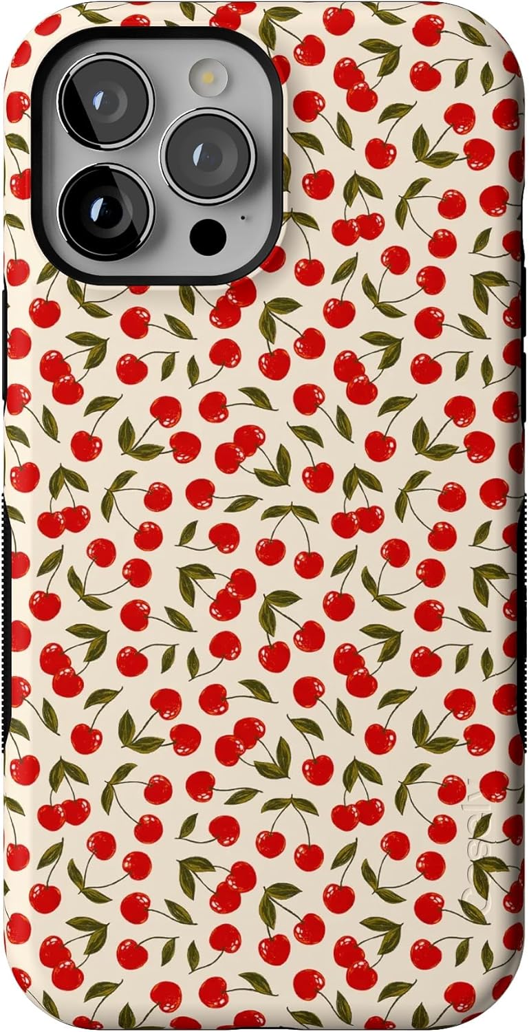 Casely iPhone 13 Pro Max Case | Cherry on Top | Red Cherries | Bold Protective Design | Compatible with MagSafe