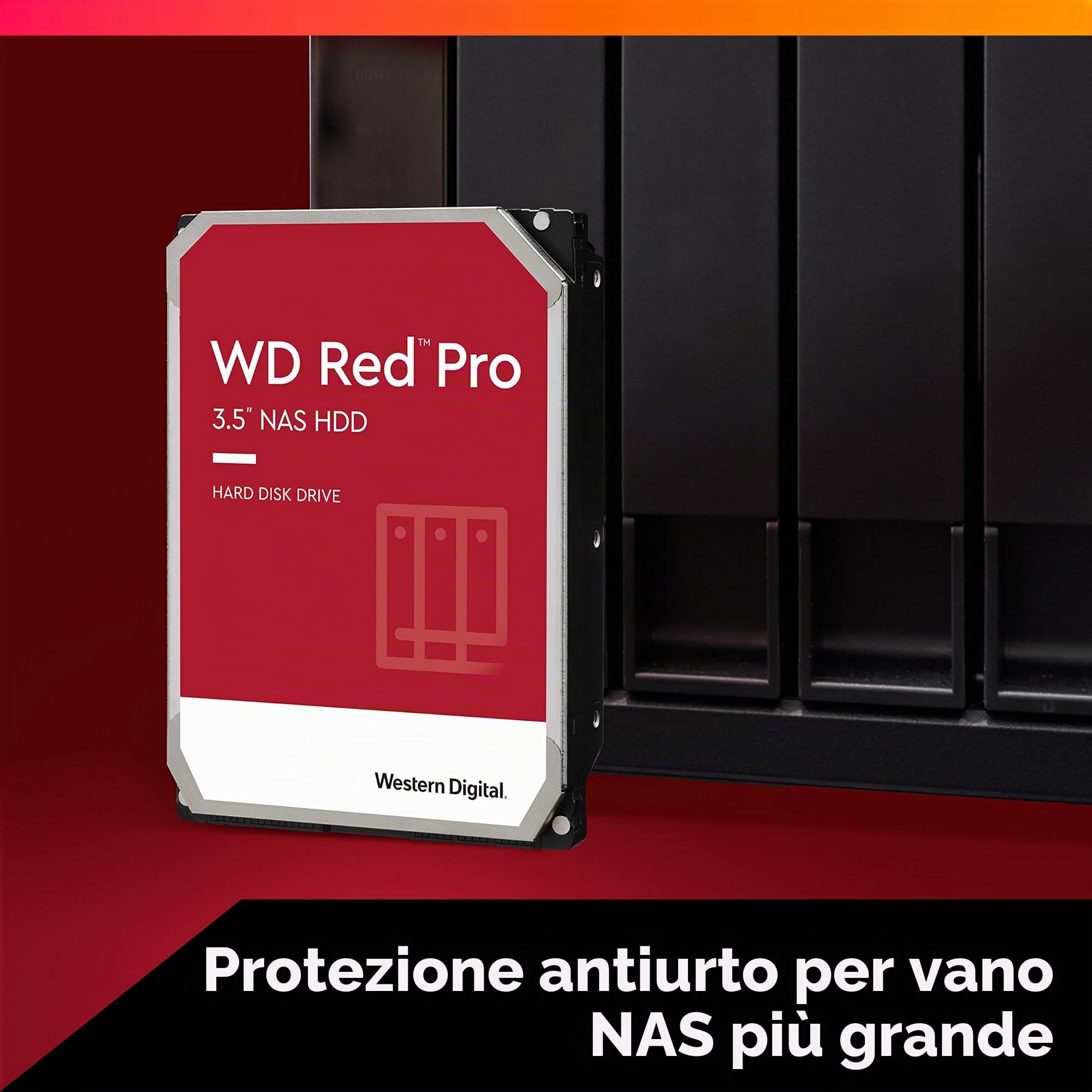 Western Digital WD Red Pro NAS 3.5" Disco Rigido Interno - Classe 7.200 RPM, SATA 6 GB/S, CMR, Cache 256 MB, 4 TB