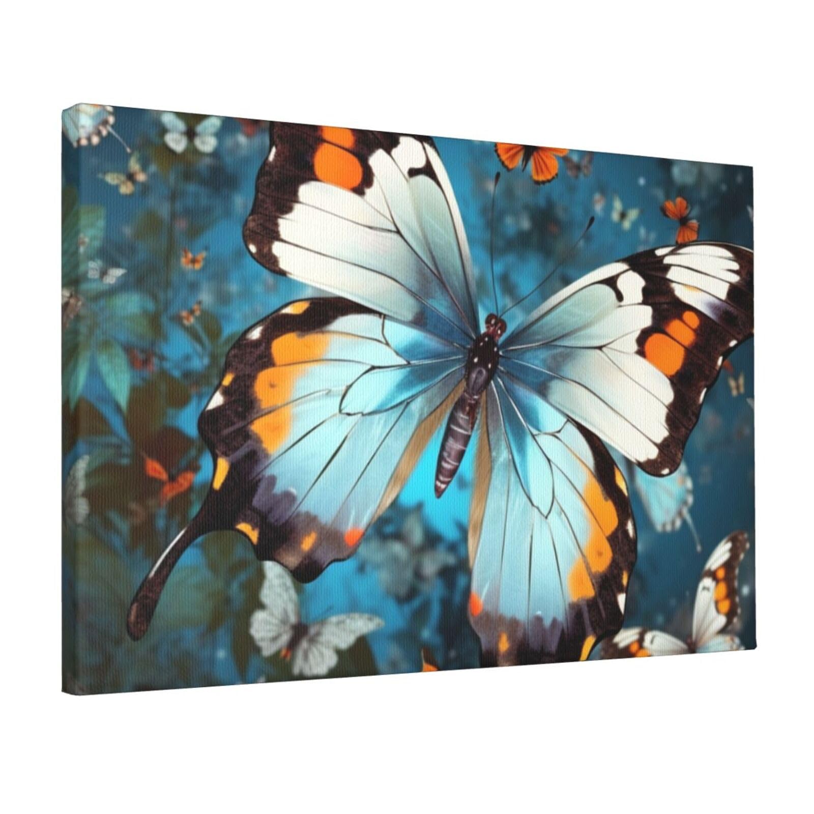 DWVTSLH Cute Butterfly Poster Paintings Canvas Wall Art Bedroom Prints Home Decor Hanging Picture Modern Home Artworks Aesthetic for Living Room Office Wall Decor 12x18in Unframed