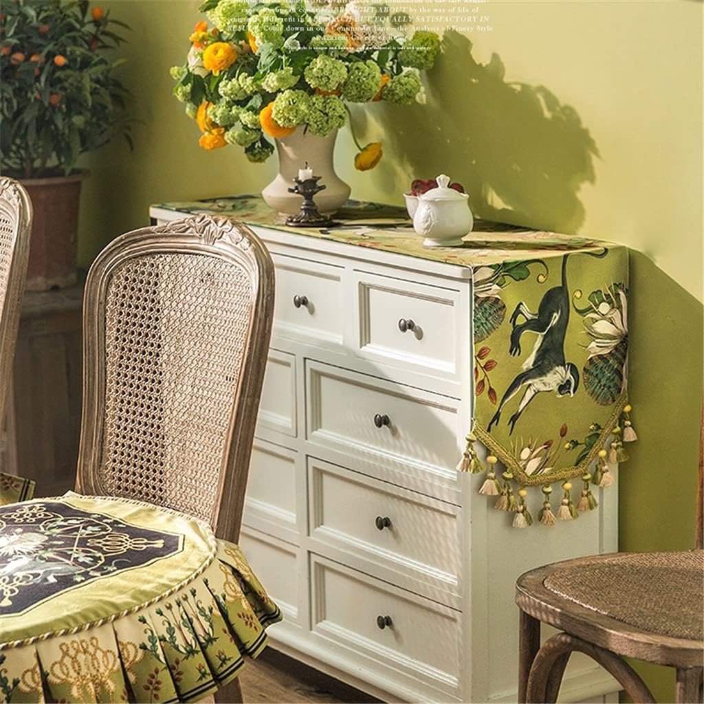 Centro Mesa Camino De Mesa Estilo Europeo, Bandera Cama, Comedor Americana, Café, Mueble TV, Tela Decorativa Larga Decoración Camino(33*160cm)