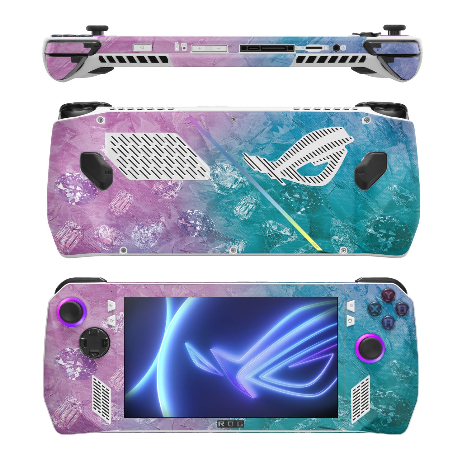 MightySkins Skin Compatible with Asus ROG Ally - Diamond Grunge | Protective, Durable, and Unique Vinyl Decal wrap Cover | Easy to Apply, Remove, and Change Styles