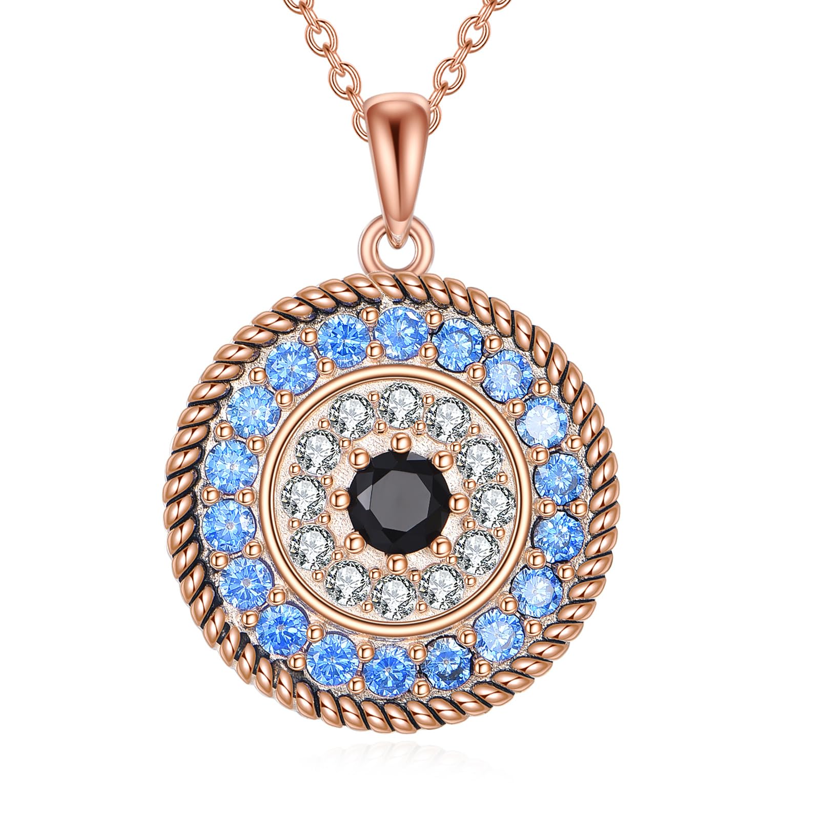 VONALA Collana con ciondolo in argento Sterling 925 con occhi malvagi, collana di protezione greca, amuleto portafortuna Ojo Turco, gioiello regalo per donne
