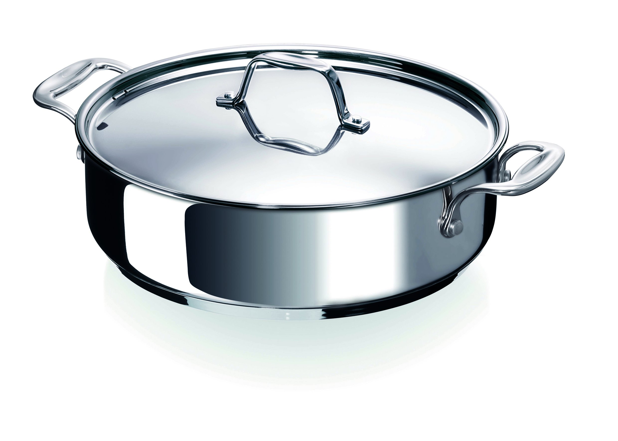 Beka Chef - Sauteuse Inox 18/​10 - 28 cm - Avec Couvercle - Tous feux Compatible Induction - Acier Inoxydable