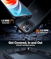 Vista 4 de TORRAS Funda diseñada a prueba de golpes para iPhone 13 Mini, protección militar contra caídas de 10 pies, parte trasera translúcida