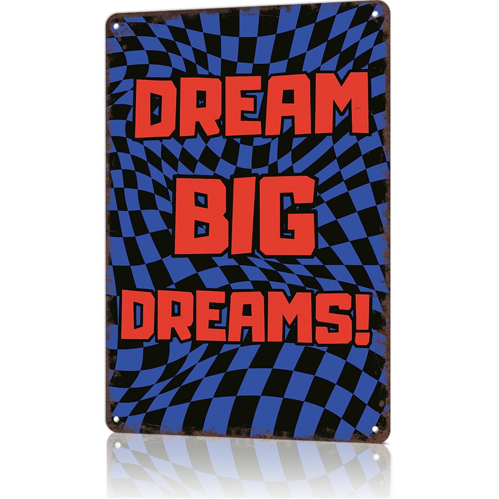 KWQDOZF Funny Metal Signs Poster 8x12inch Dream Big Dreams Aluminum Sign Wall Art For Home Room Bedroom Office Decor