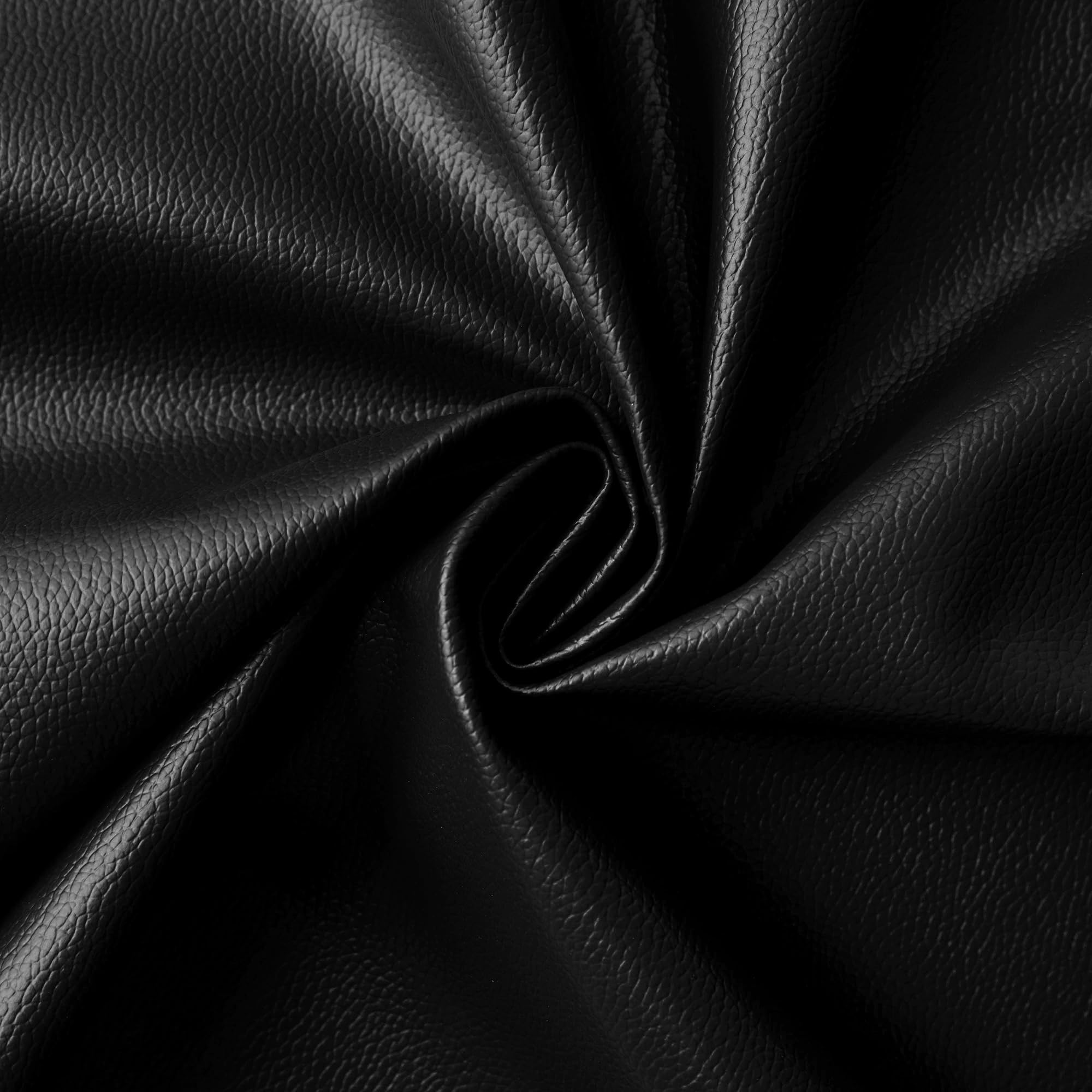 Encasa XO Housse de Coussin Similicuir, sans Insert 24"x24" Noir | Similicuir épais résistant à l'eau | Style ferme moderne, facile à nettoyer | Fermeture invisible | Lot de 2