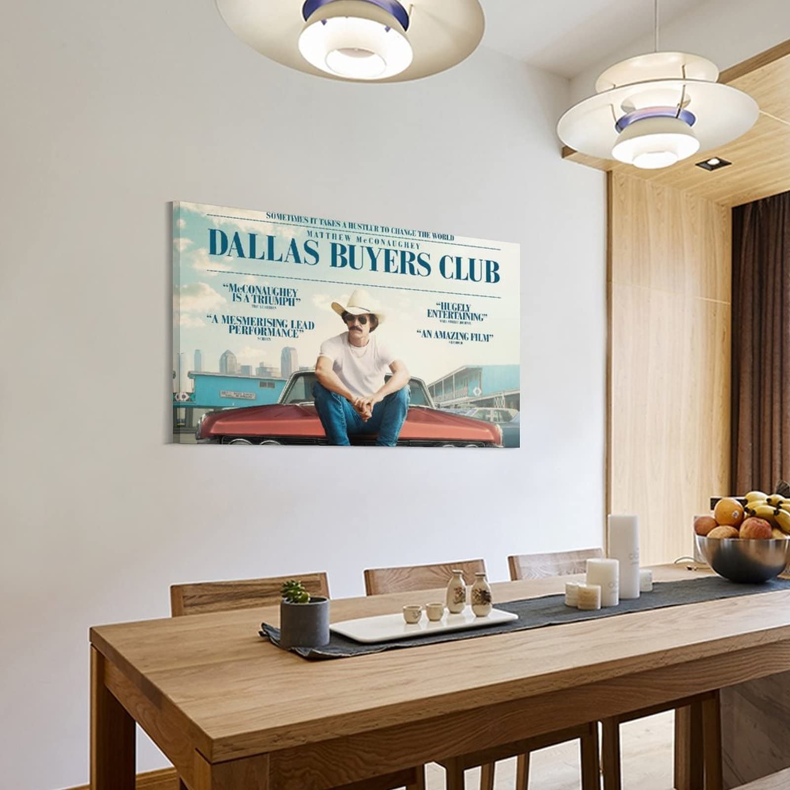 Poster di film commedia drammatica di Dallas Buyers Club, dipinto decorativo su tela, per soggiorno, camera da letto, 50 x 75 cm