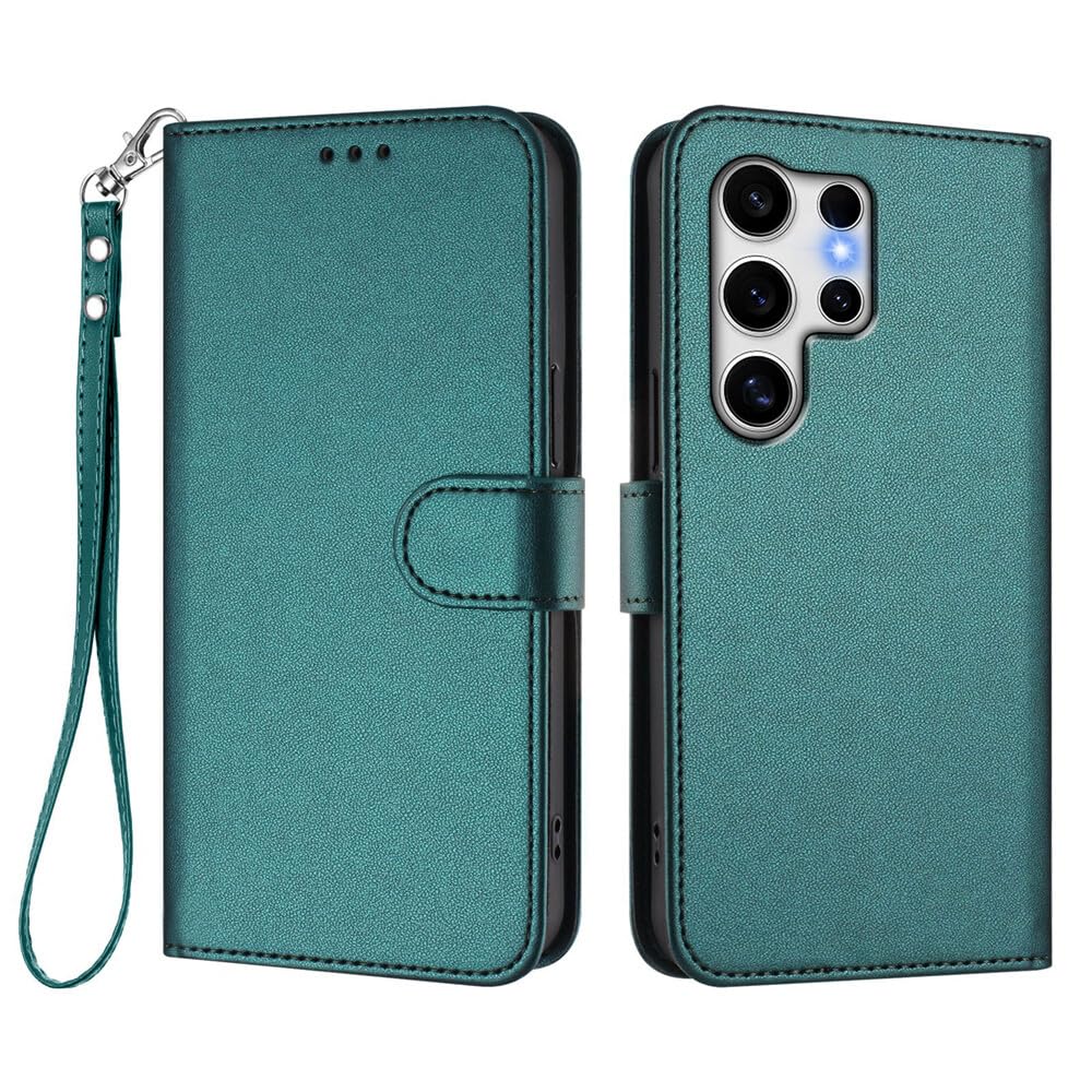 Étui compatible avec Samsung Galaxy S20 Plus bracelet portefeuille vert - 8