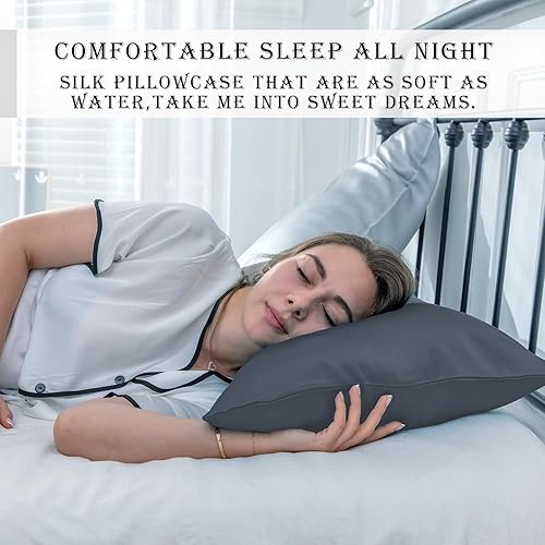 Miniatura 78 de Funda de almohada de seda para cabello y piel, suave, transpirable y resistente, fundas de almohada de seda de morera natural de ambos lados
