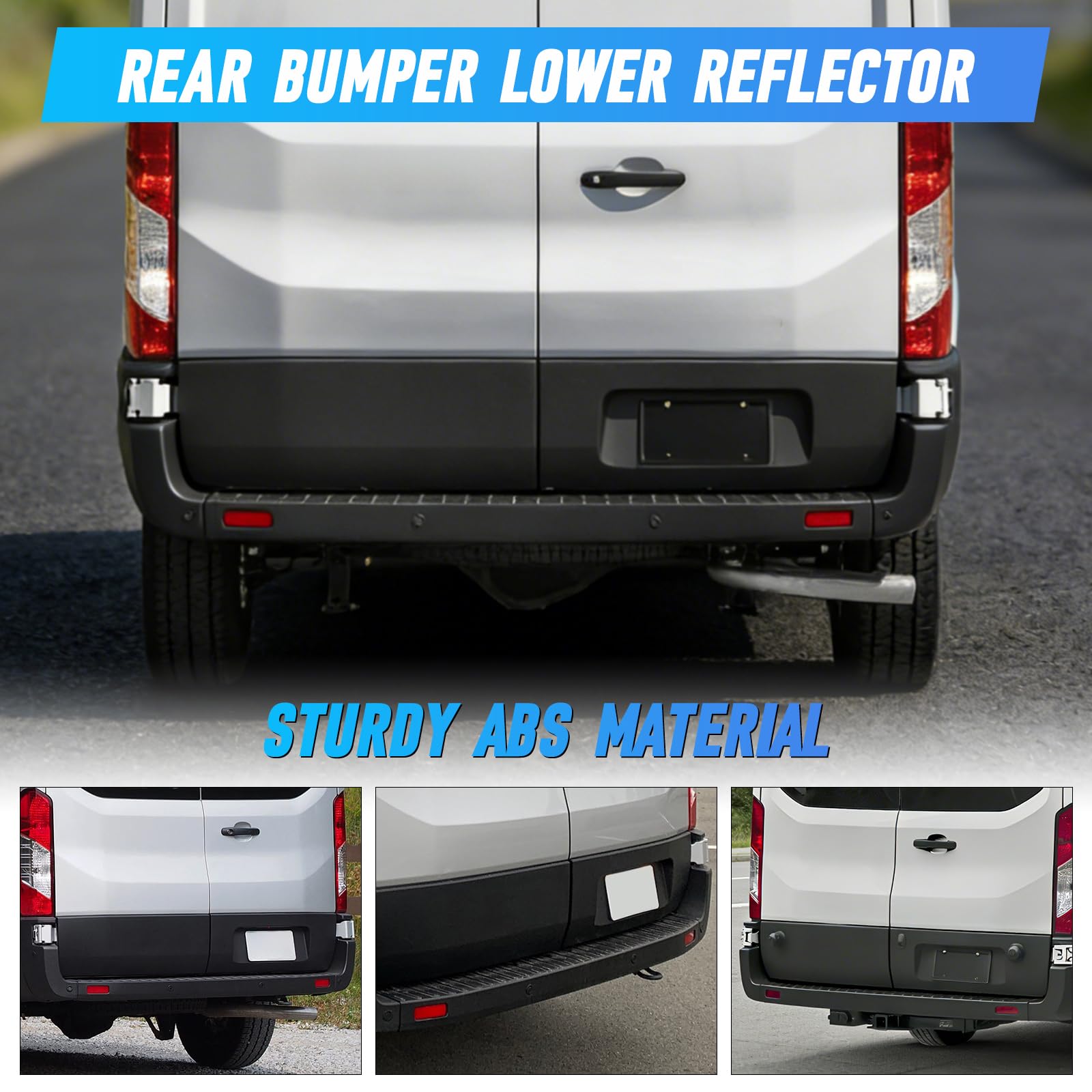 Riloer Red Heck Stoßfänger Reflektoren kompatibel mit Ford Transit Van/Custom/Connect Tourneo Ourneo/Connect, 1778456, BK21-515C0-AA, 2PCS