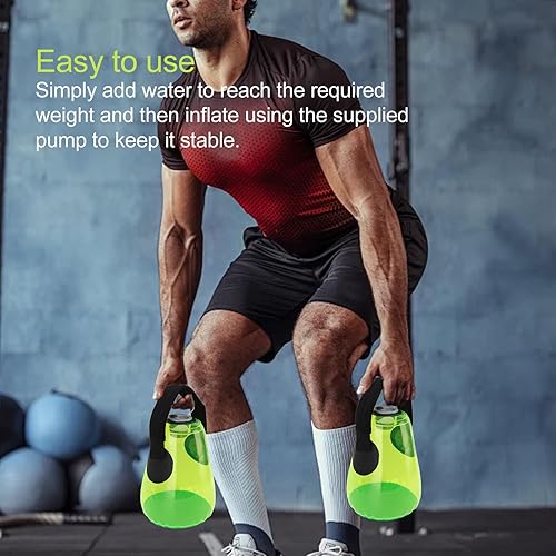 Miniatura 6 de Pesa rusa de agua, PVC verde de 11.0 lbs llena de agua bolsa de ejercicio bolsa de rodamiento de peso para gimnasio en casa fitness