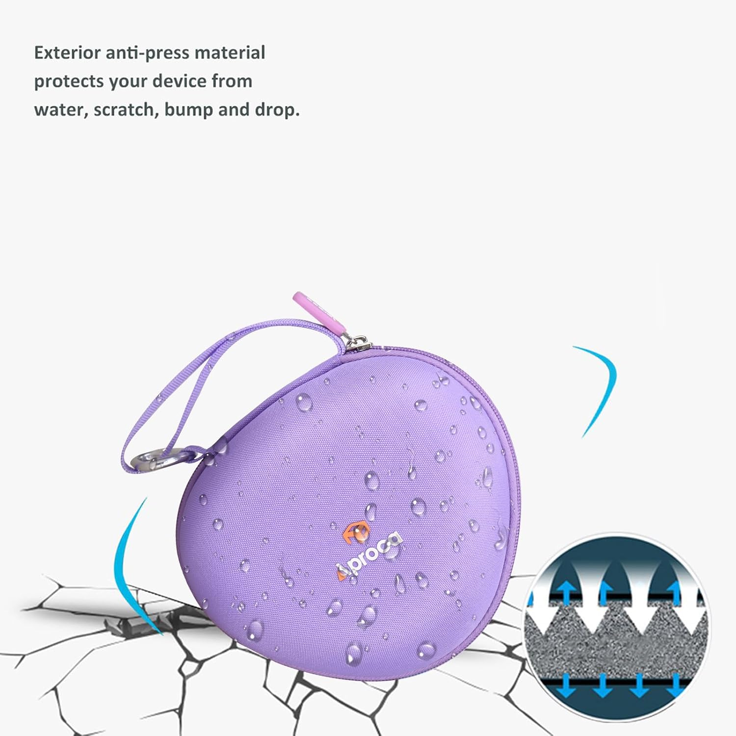 Aproca Purple Headphone Case for Beats Studio Pro/Beats Solo 4 / Beats Solo3 / Beats Studio3 Wireless On-Ear Headphones -Portable Storage Headset case - Image 7