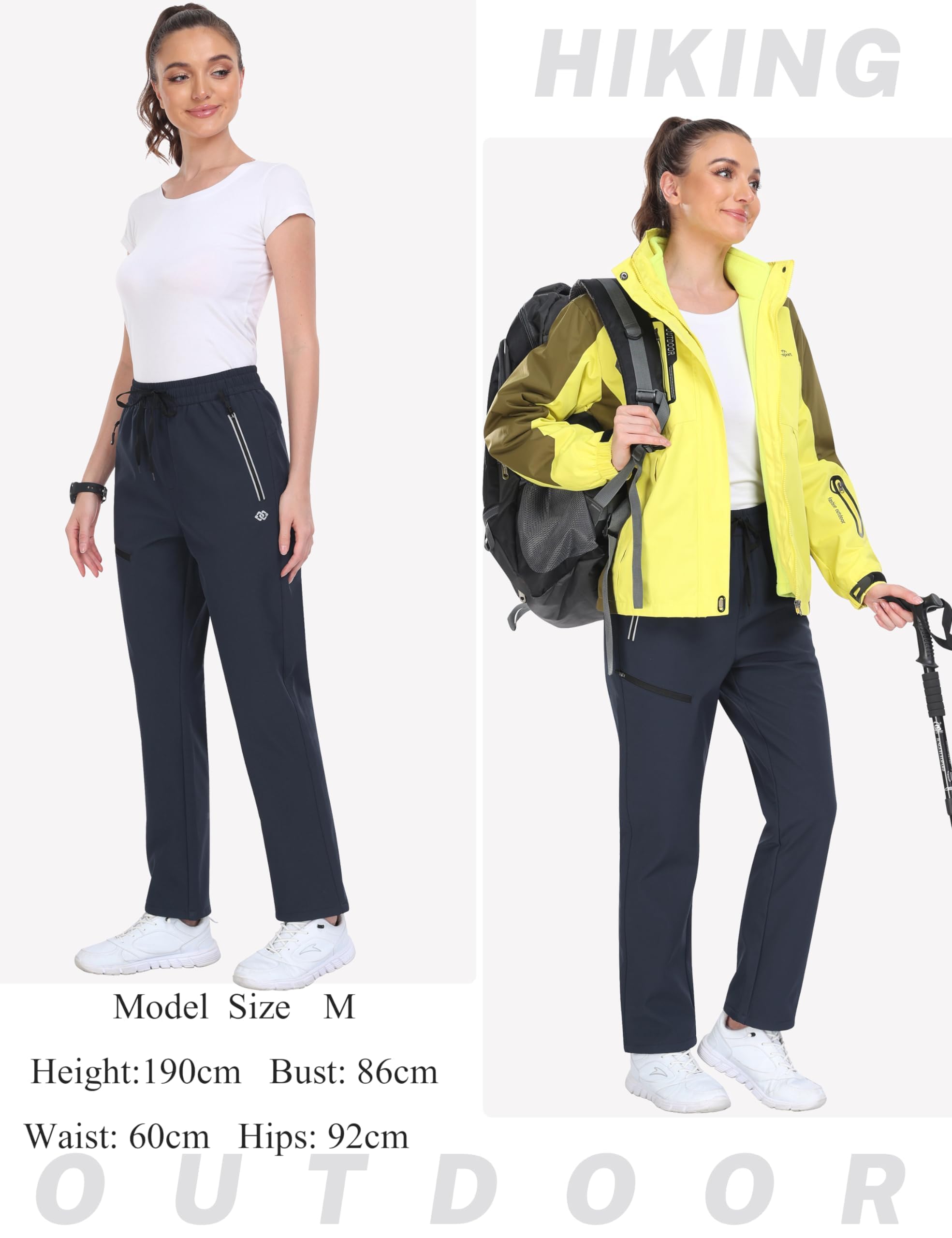 MoFiz Pantaloni Sci Donna Pantaloni Termici Trekking Impermeabili Pantaloni Invernali Grigio Scuro XXL
