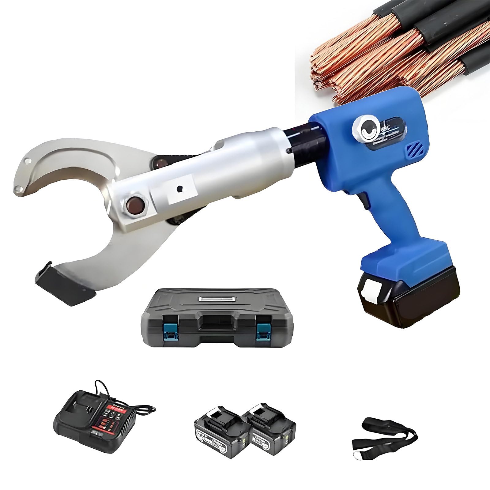 GUTYGIO Cable Cutters Tool, Hydraulic Bolt Cutter Battery Operated Hydraulic Shears, Cordless Electric Wire Cutting Device for Cutting Copper/Aluminum Wires EZ-65C