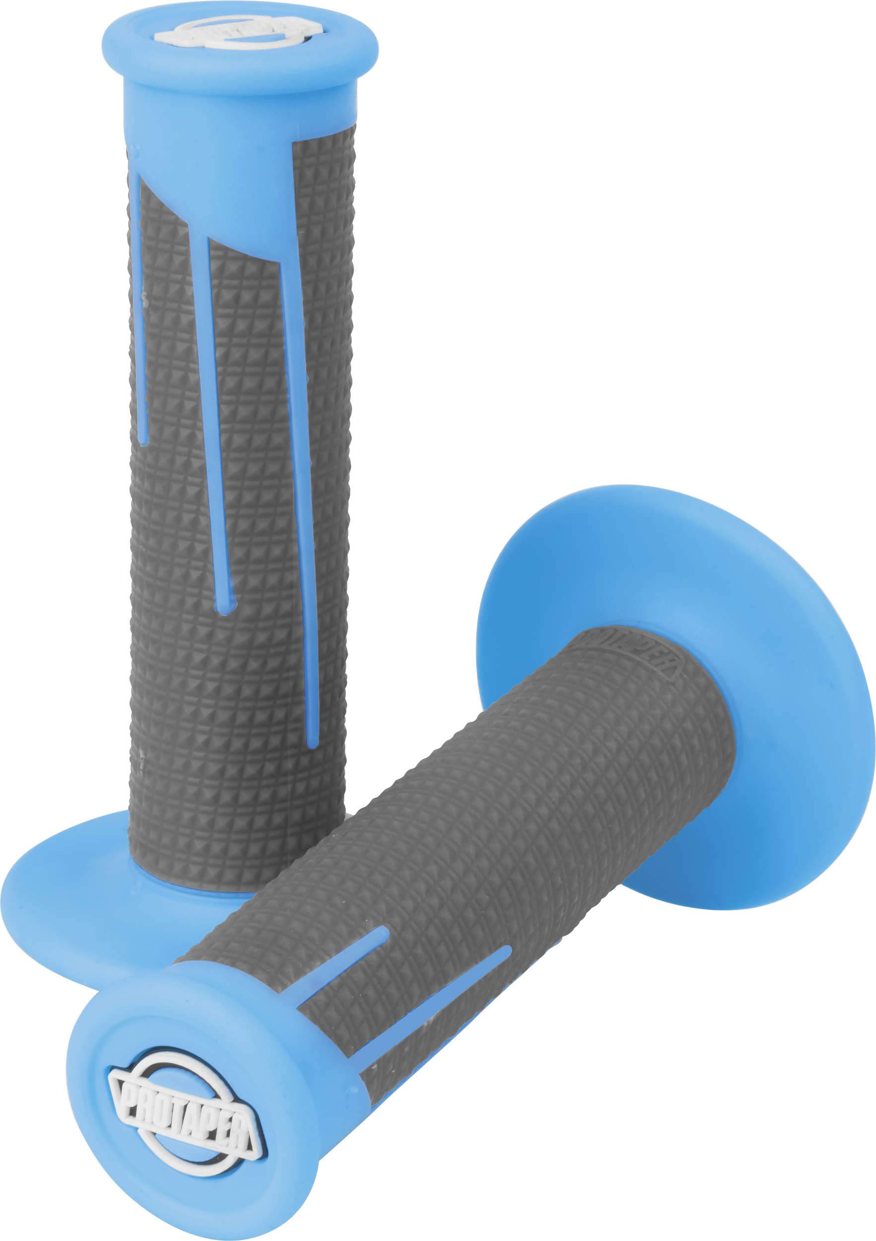 ProTaper Full Diamond Clamp-On Grips - Neon Blue/Dark Gray