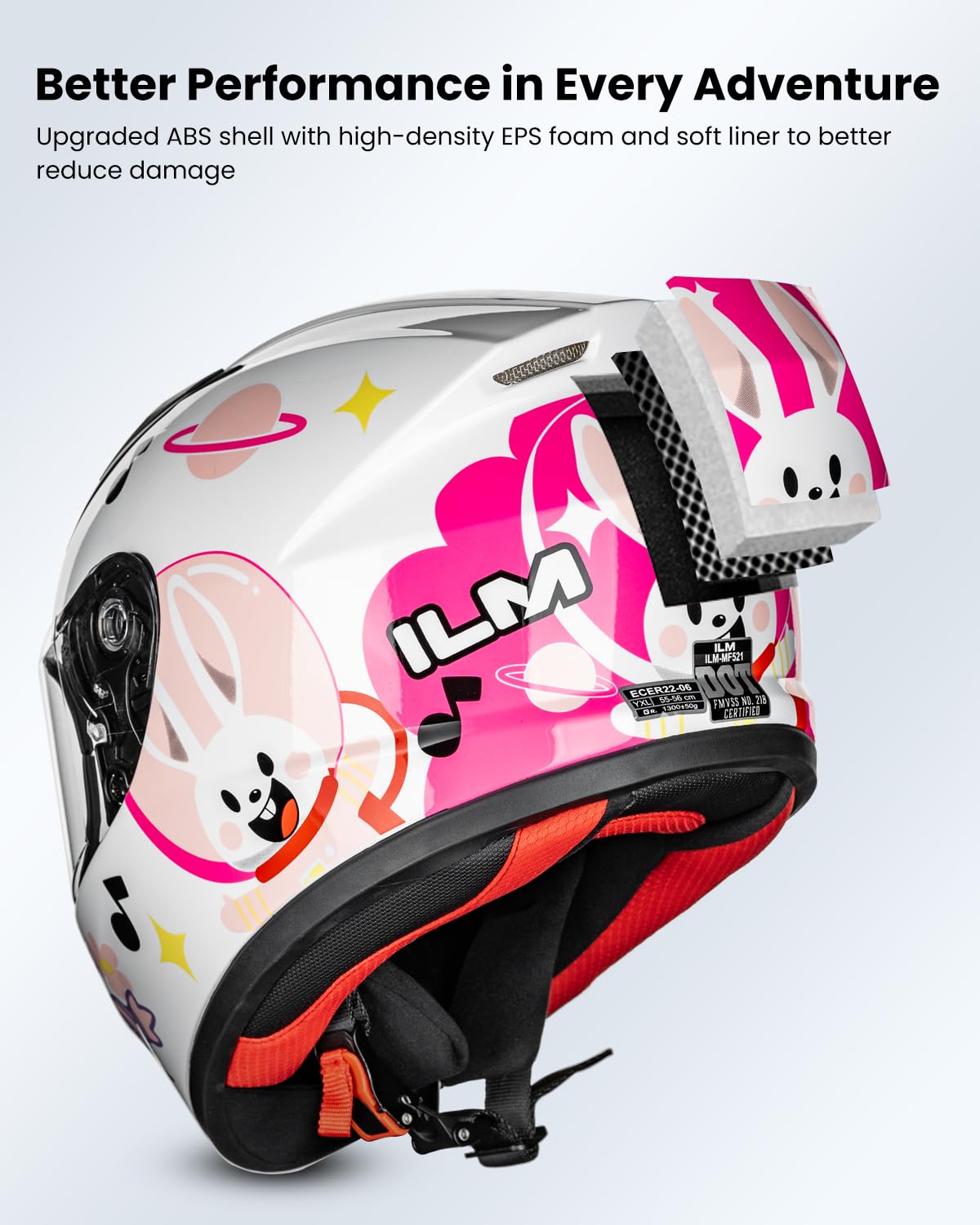 ILM Casco da Moto Integrale Bambino Full Face ECE Modello MF521