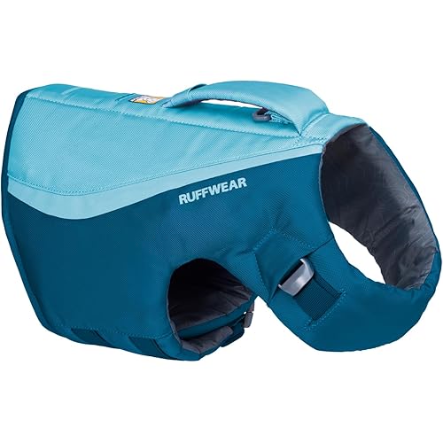 Ruffwear, Float Coat Dog Life Jacket, Premium Buoyancy Swim Vest with Lift Handle, Secure Fit & Reflective Trim, Adjustable Flotation for Swimming, Boating, & Outdoor Adventures, Deep Blue, XX-Small