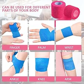 KISEER 15 Pack 2 Inch x 5 Yards Pink Self Adhesive Bandage Breathable Cohesive Bandage Wrap Rolls Elastic Self-Adherent Tape for Stretch Athletic, Sports, Wrist, Ankle