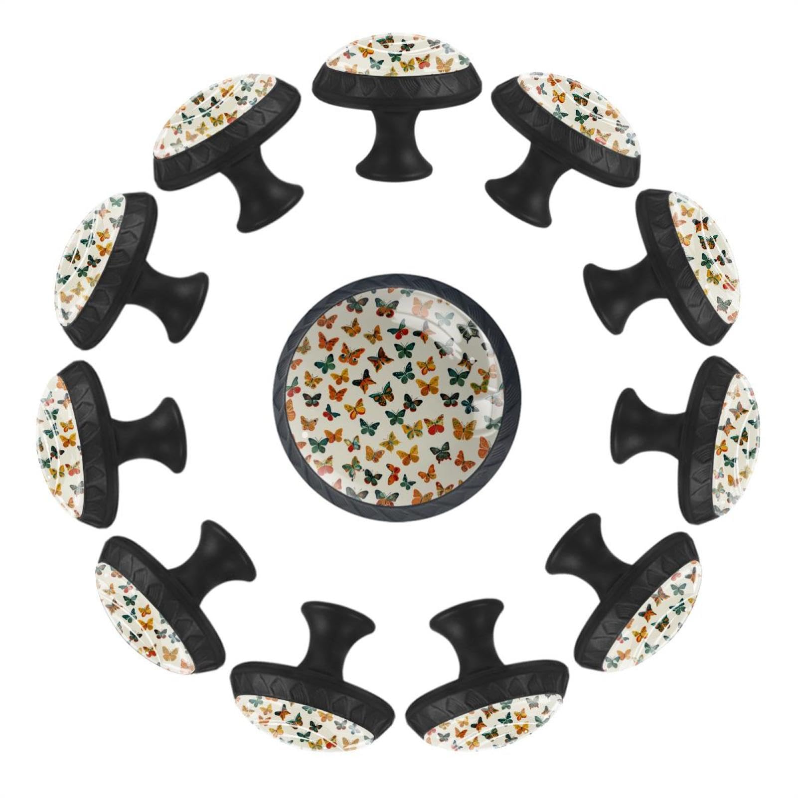 Boutons de meubles papillons x12 colorés pour tiroir enfant 3.5cm