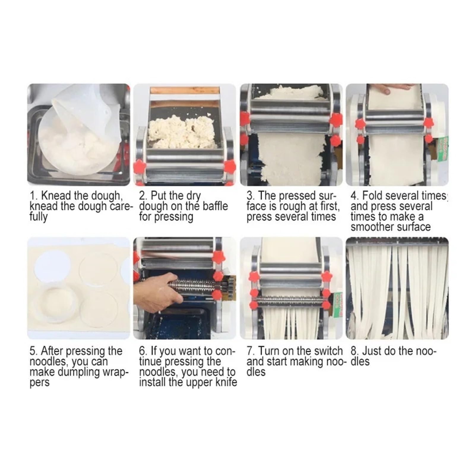 Sfogliatrice Elettrica Da 750 W For Uso Domestico/commerciale, Macchina For La Produzione Di Pasta In Acciaio Inossidabile, Rullo Pressatore For Facile Da Usare E Da Pulire