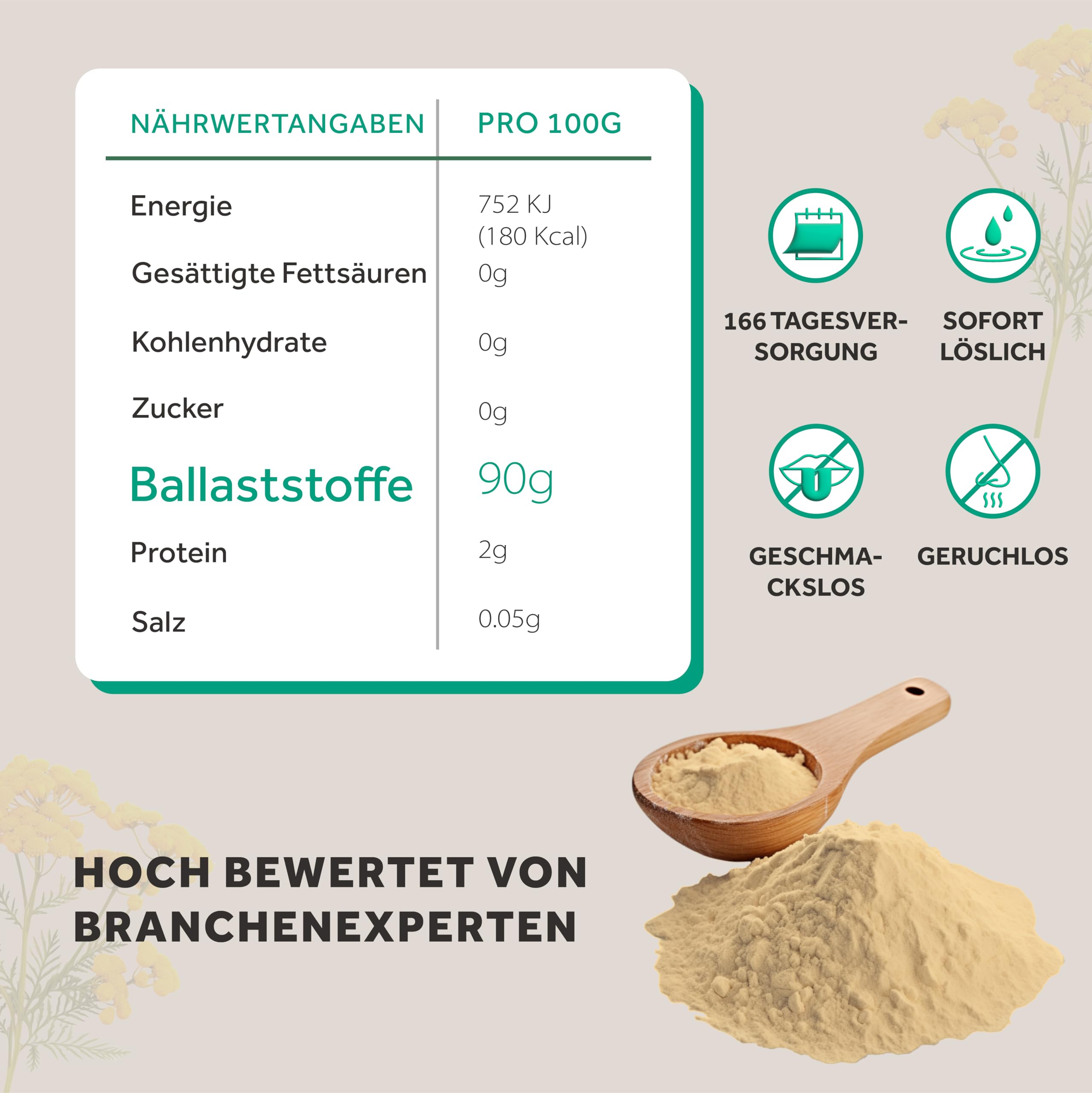 Akazienfaser Pulver Bio - 1Kg - 90% Ballaststoffe, ballaststoffe pulver aus akazienfasern Bio, Vegan & Keto, Glutenfrei, gummi arabicum puder, fiber supplement