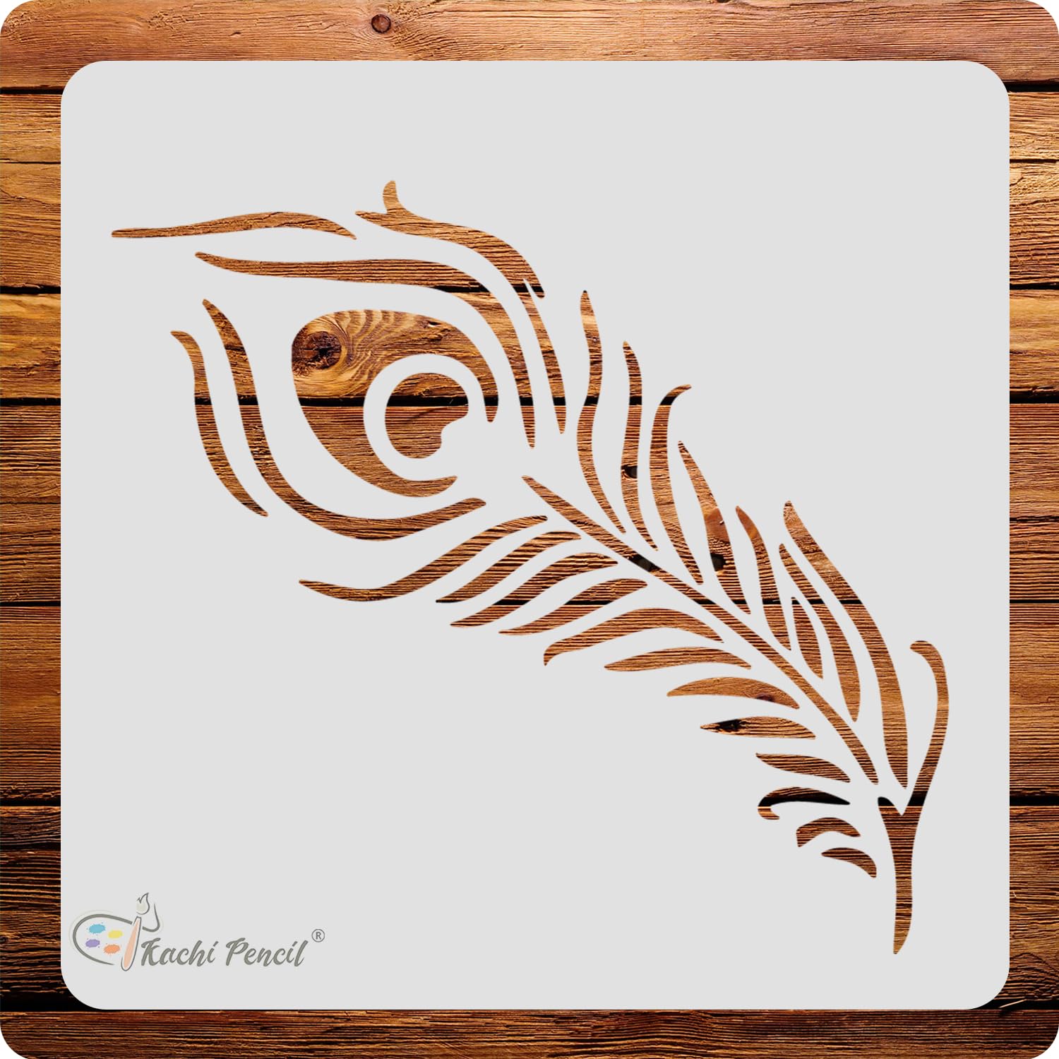 Feather Design Craft Stencil for Art and Painting, Size 6x6 inch Reusable Stencil for Painting, Fabric, Glass, Wall Painting, and Craft Painting-image-10