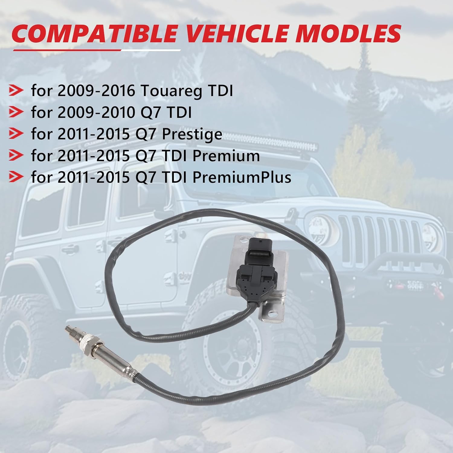 NOX Sensor Nitrogen Oxygen Sensor 059907807G 5WK96685A Compatible with for 2009-2015 Q7 Prestige/TDI Premium TDI Premium Plus for 2009-2016 Touareg TDI for 2009-2010 Q7 TDI