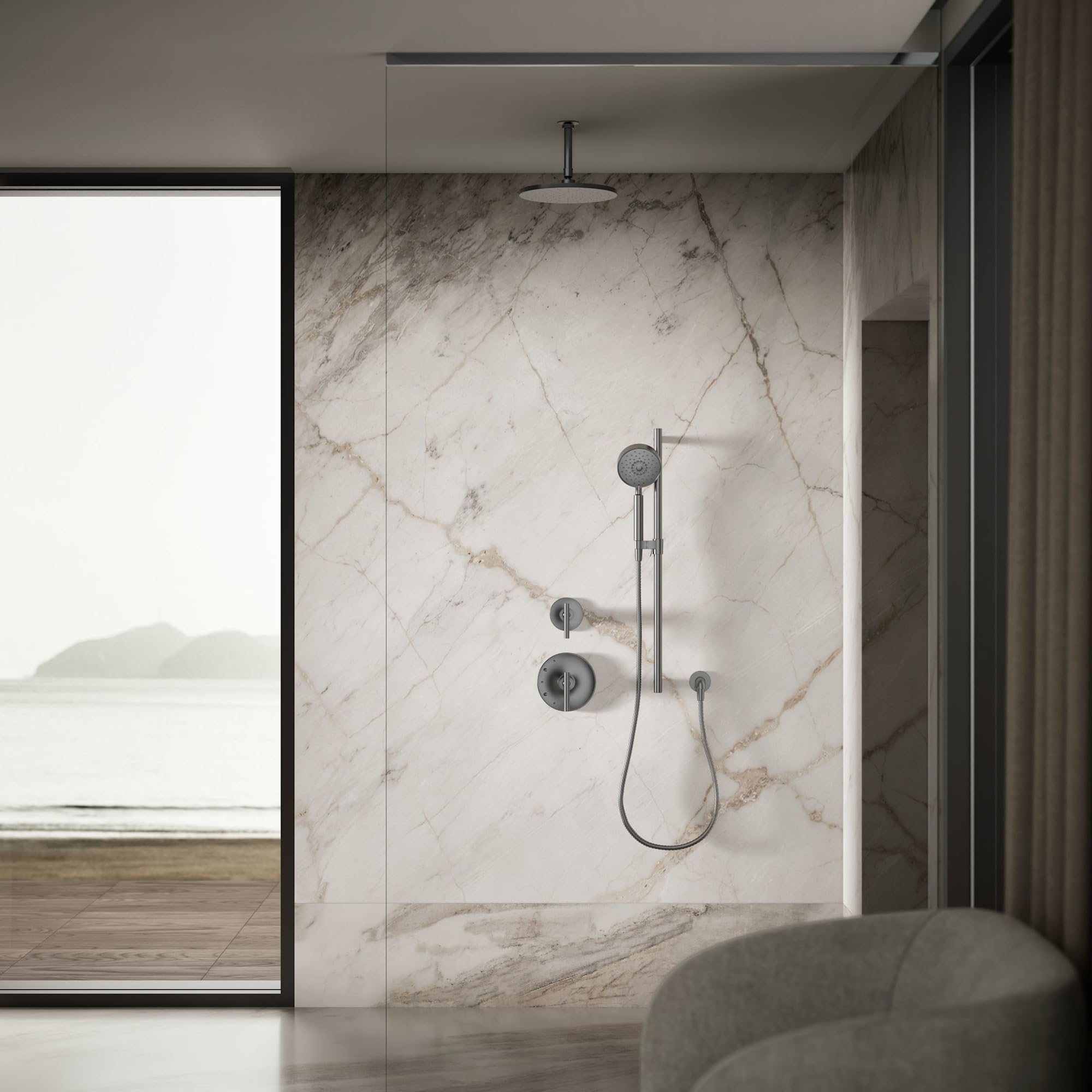 Kohler k-13689 contemporáneo 10 "redondo 2,5 Gpm rainhead Con Katalyst air-inducti, Vibrant níquel cepillado