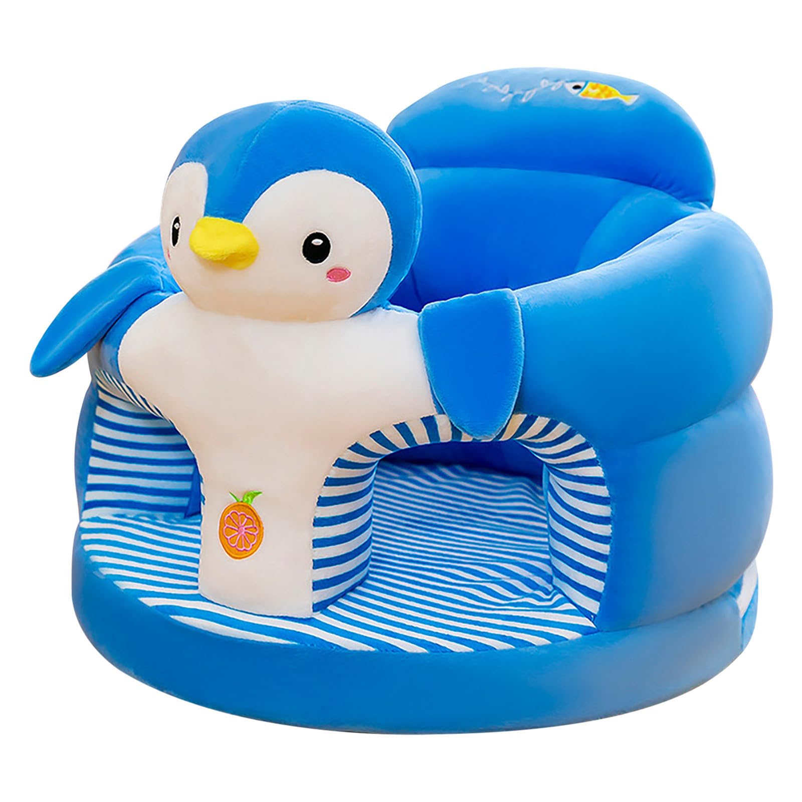 Baby Support Seat Sofa Cover, Baby Sofa Sitting Chair Cover, Cute Cartoon Animal Pattern, Toddler Floor Support Seat Learning Sitting Chair Protector, No Filling (A)