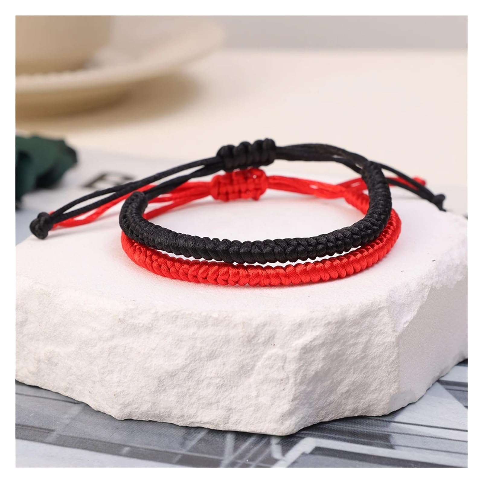 Geflochtenes Seilarmband 2–50 Stück schwarze und rote Seil-gewebte Armbänder for Männer Frauen, die jedes Jahr getragen werden